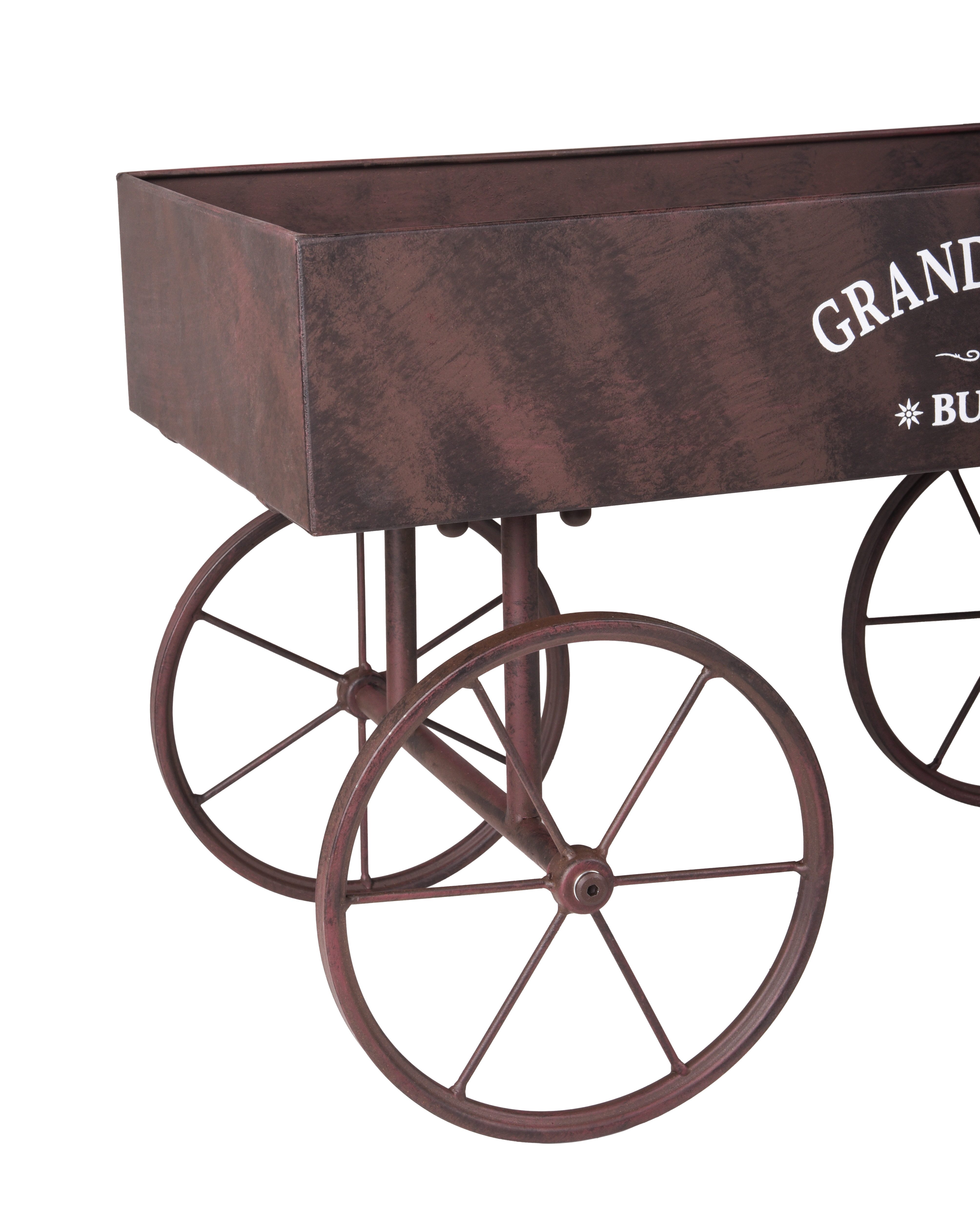 Garden Pleasure Dekoobjekt Pflanzständer WAGEN aus Schmiedeeisen