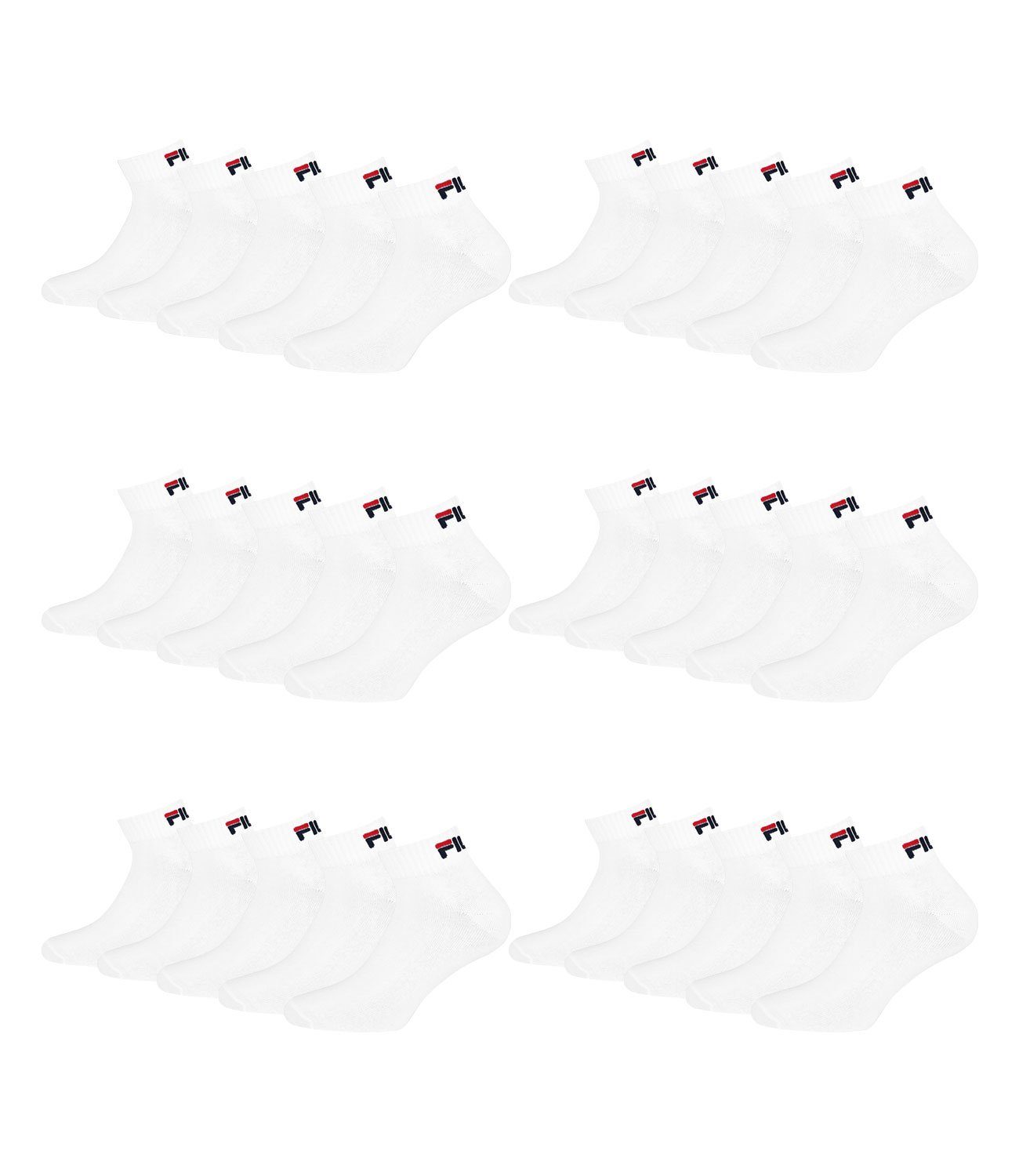 Fila Sportsocken Quarter Socken (15-Paar) mit weichem Rippbündchen