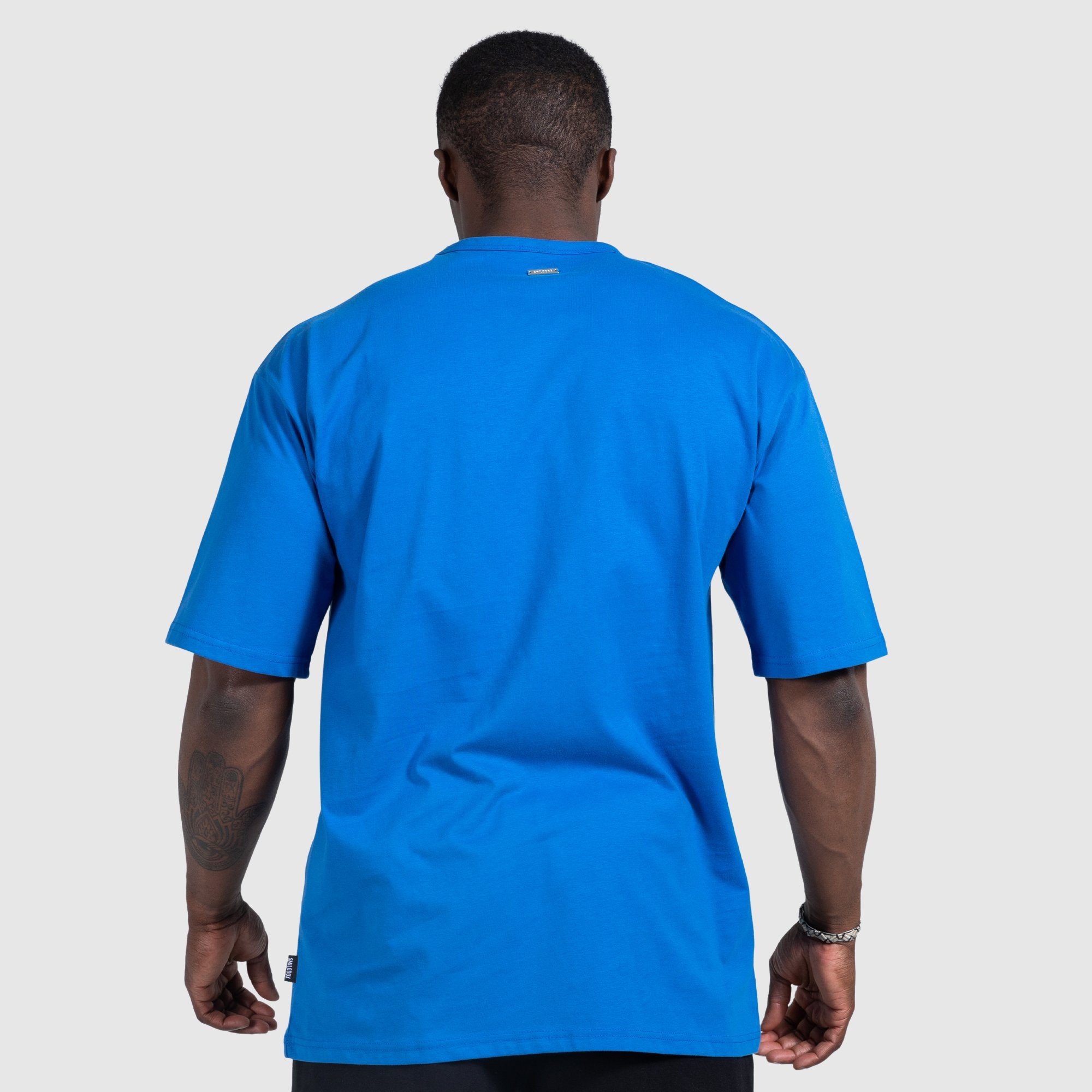 Baumwolle Smilodox 100% Blau Ryan Oversize, T-Shirt