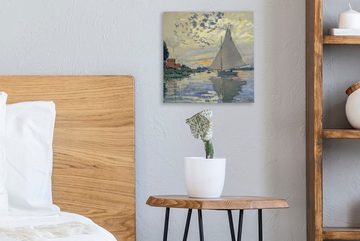 OneMillionCanvasses® Leinwandbild Segelboot bei Le Petit-Gennevilliers - Gemälde von Claude Monet, (1 St), Leinwand Bilder für Wohnzimmer Schlafzimmer
