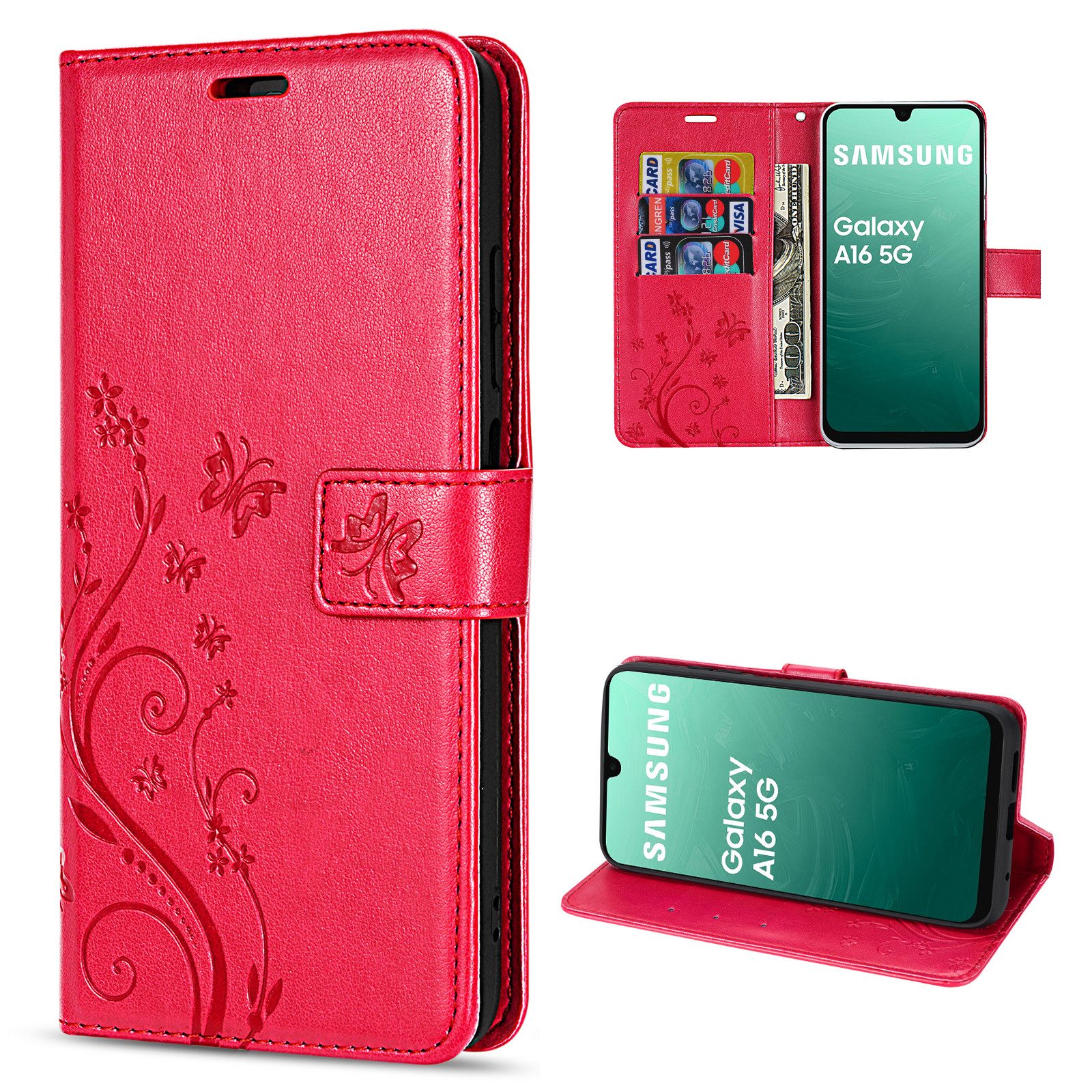 betterfon Handyhülle Handytasche für Samsung Galaxy A17 5G Klapphülle mit Kartenfächern, Bookstyle-Hülle mit Magnetverschluss, Smartstand & Kunstleder