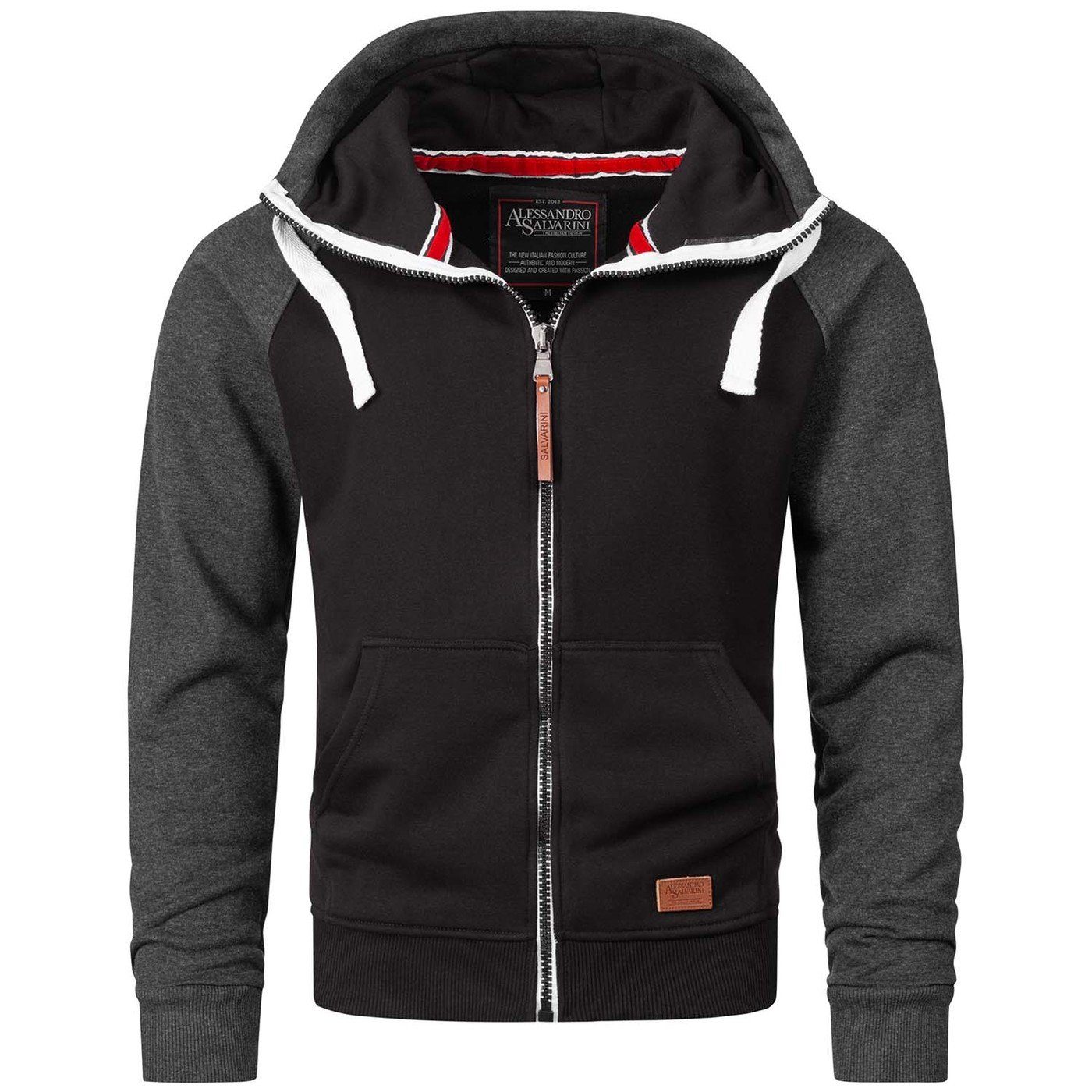 Alessandro Salvarini Sweatjacke A. Salvarini Herren Hoodie Kapuzenpullover AS191 mit bequemer Passform