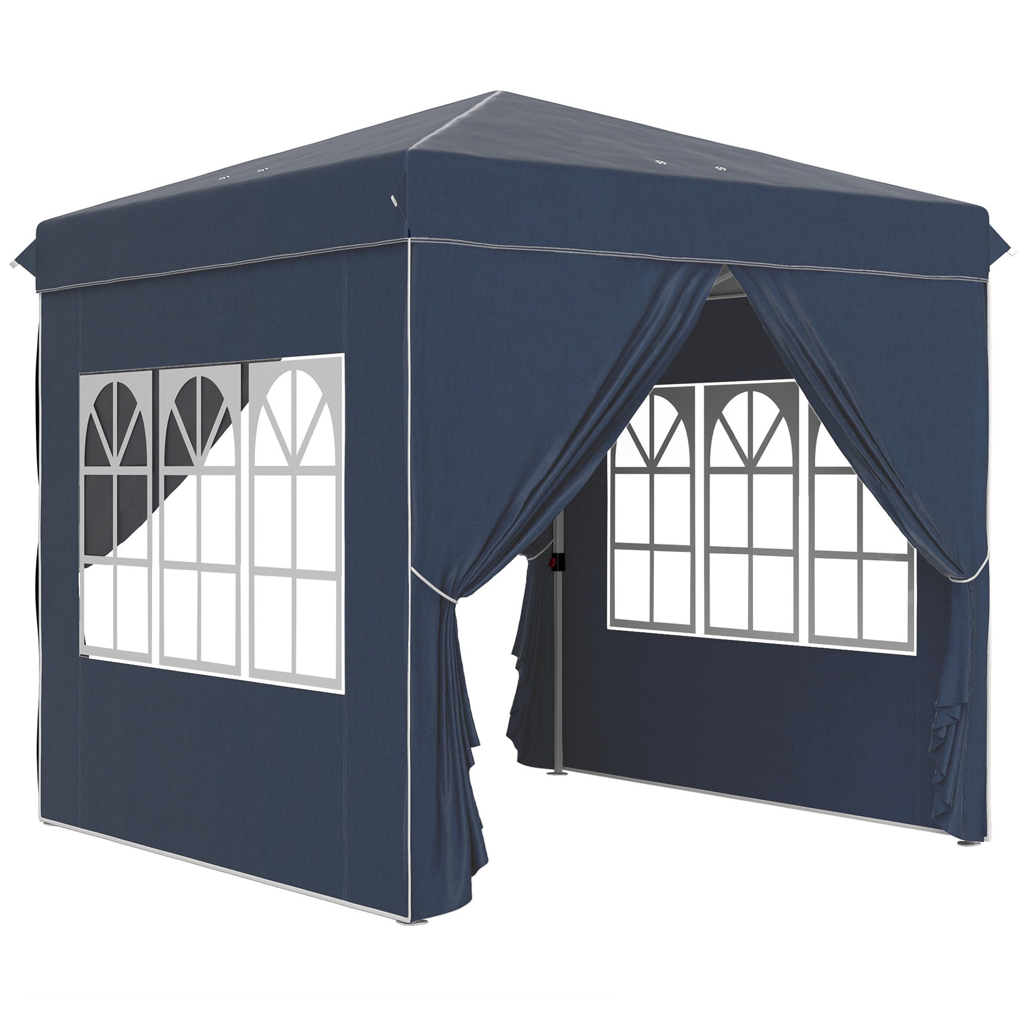 Pavillon 2,5x2,5m, wasserabweisend Stabil Winterfest Pop-up Faltpavillon