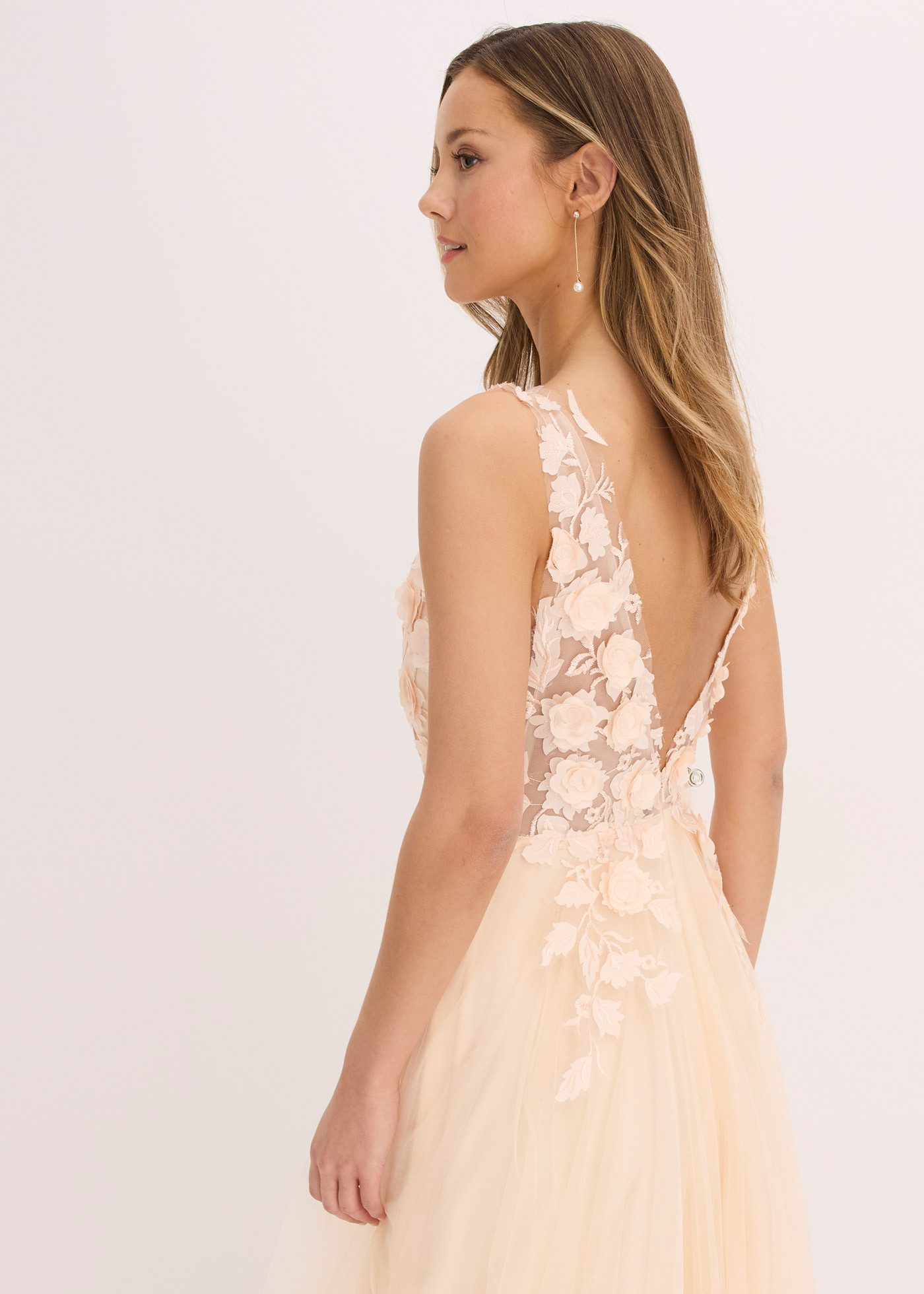 bonprix Maxikleid für festliche Anlässe, aus Tüll mit floraler Applikation, Maxi-Länge – Bild 3 von 5