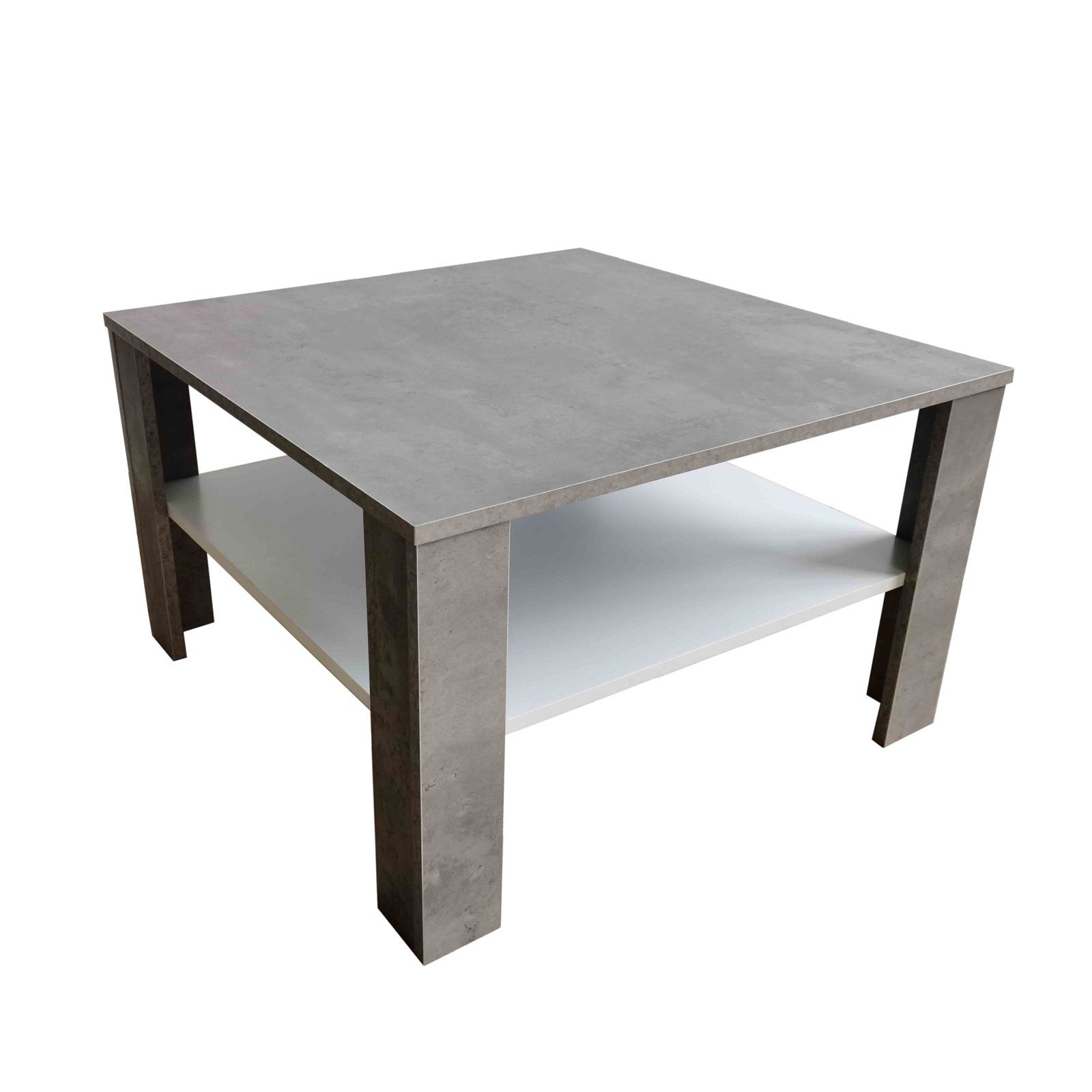 HTI-Line Couchtisch Couchtisch Nina Beton (1-St), Beistelltisch Weiß 68 Quadratisch Sofatisch