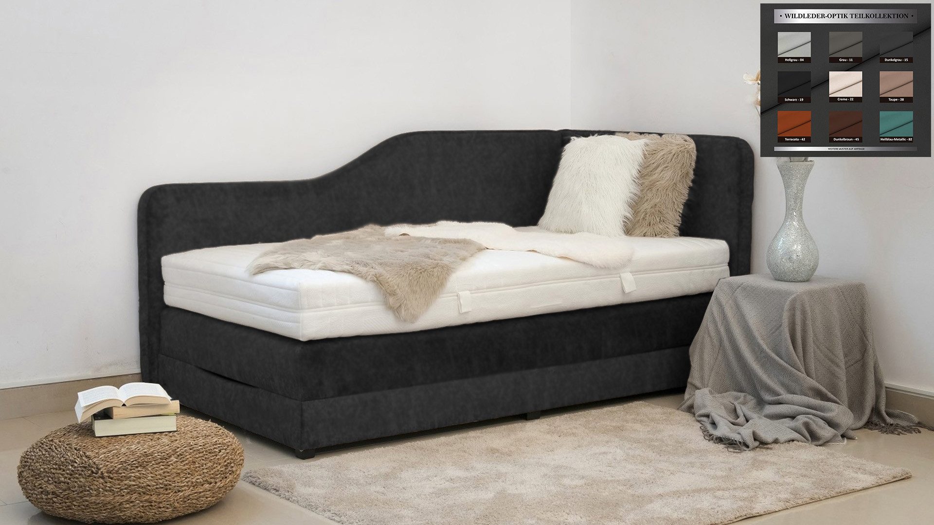 PAARA Boxspringbett Box Alexandria K Bettkasten Kopfteil verstellbar, mit einzigartigem Belüftungssystem