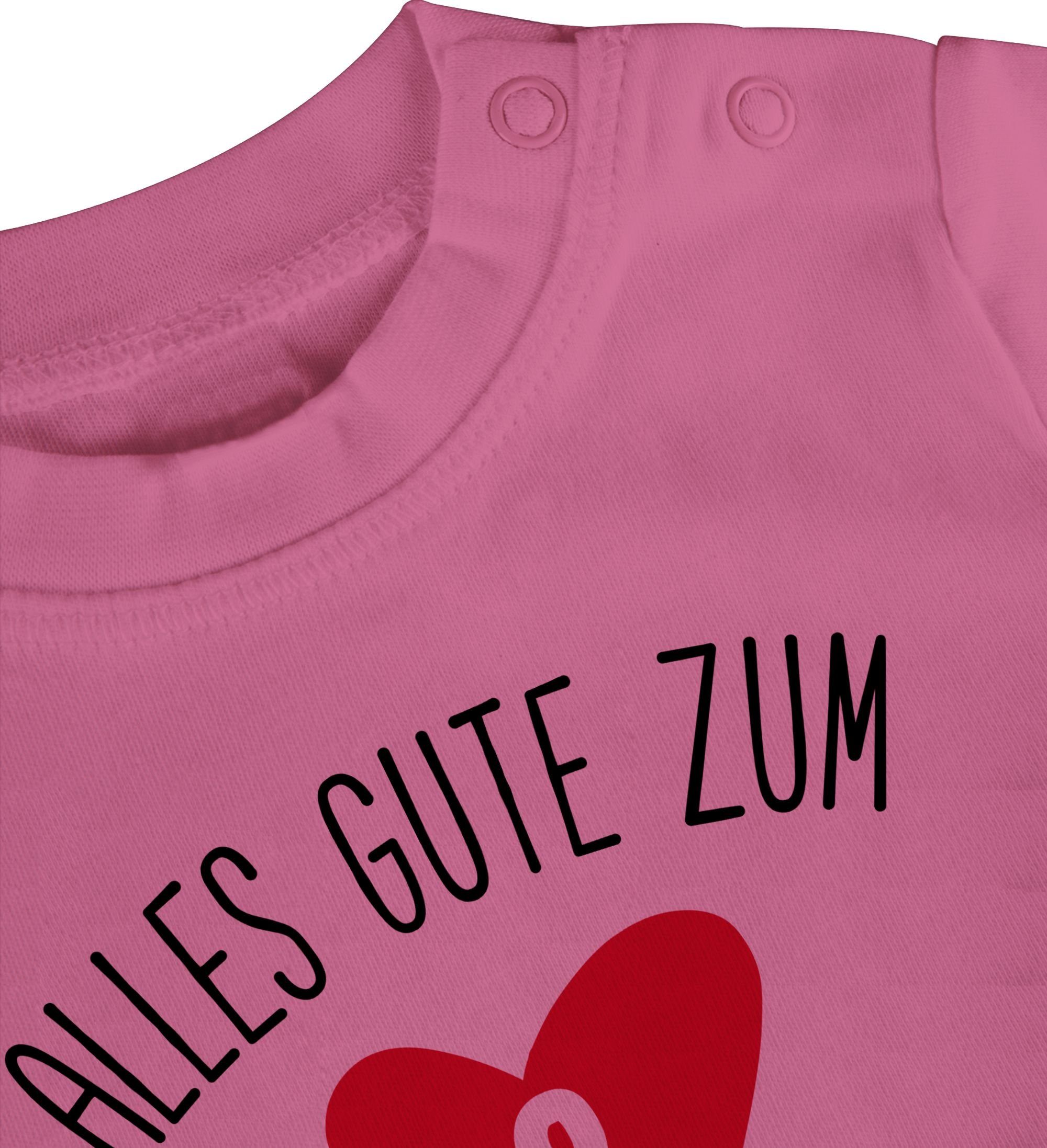 Vatertag Geschenk Alles zum - Baby T-Shirt schwarz/rot Shirtracer zweiten Pink 2 gute Vatertag