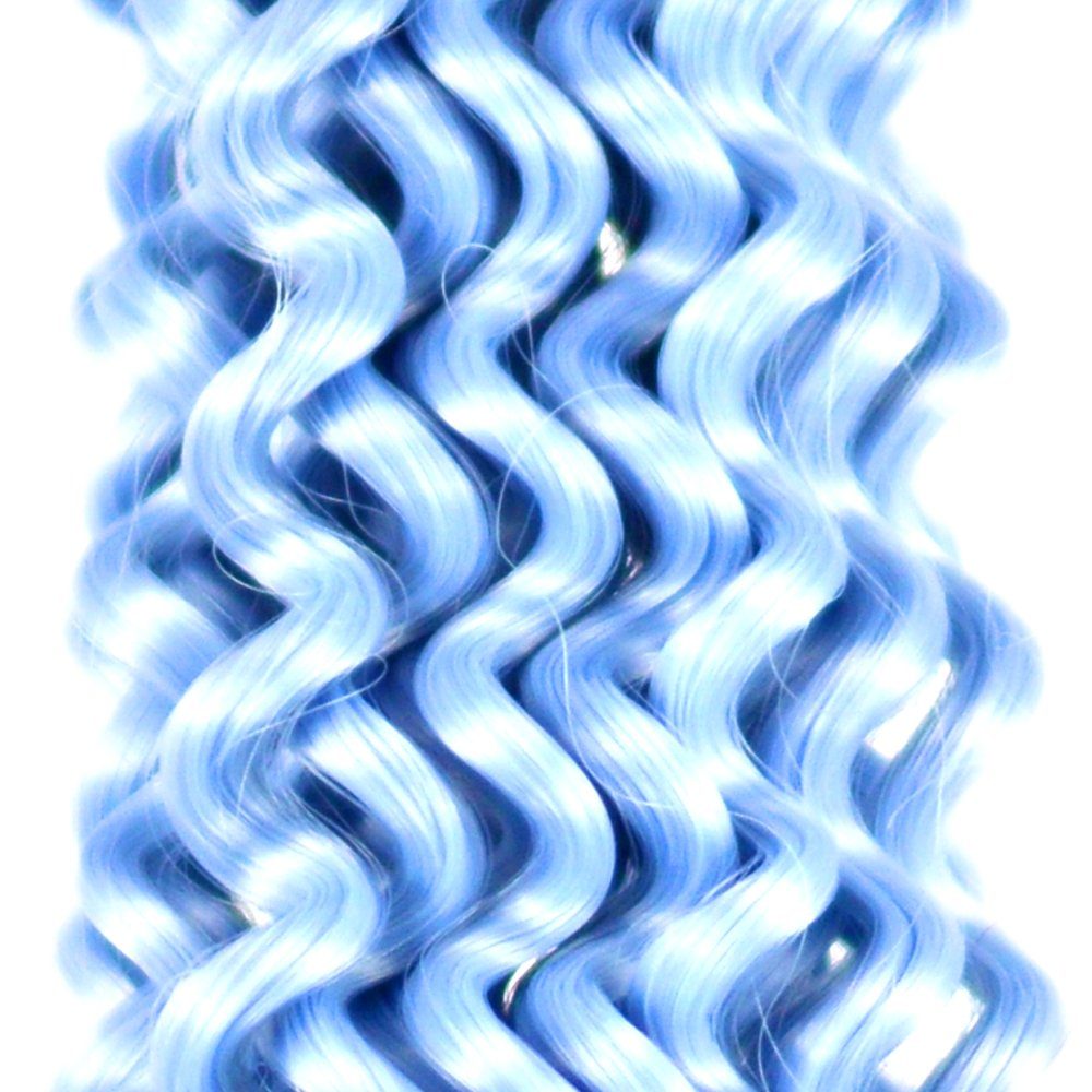 BRAIDS! Pack Deep Crochet Flechthaar 17-W 3er Wellig Silberblau Zöpfe Kunsthaar-Extension Wave Braids YOUR MyBraids
