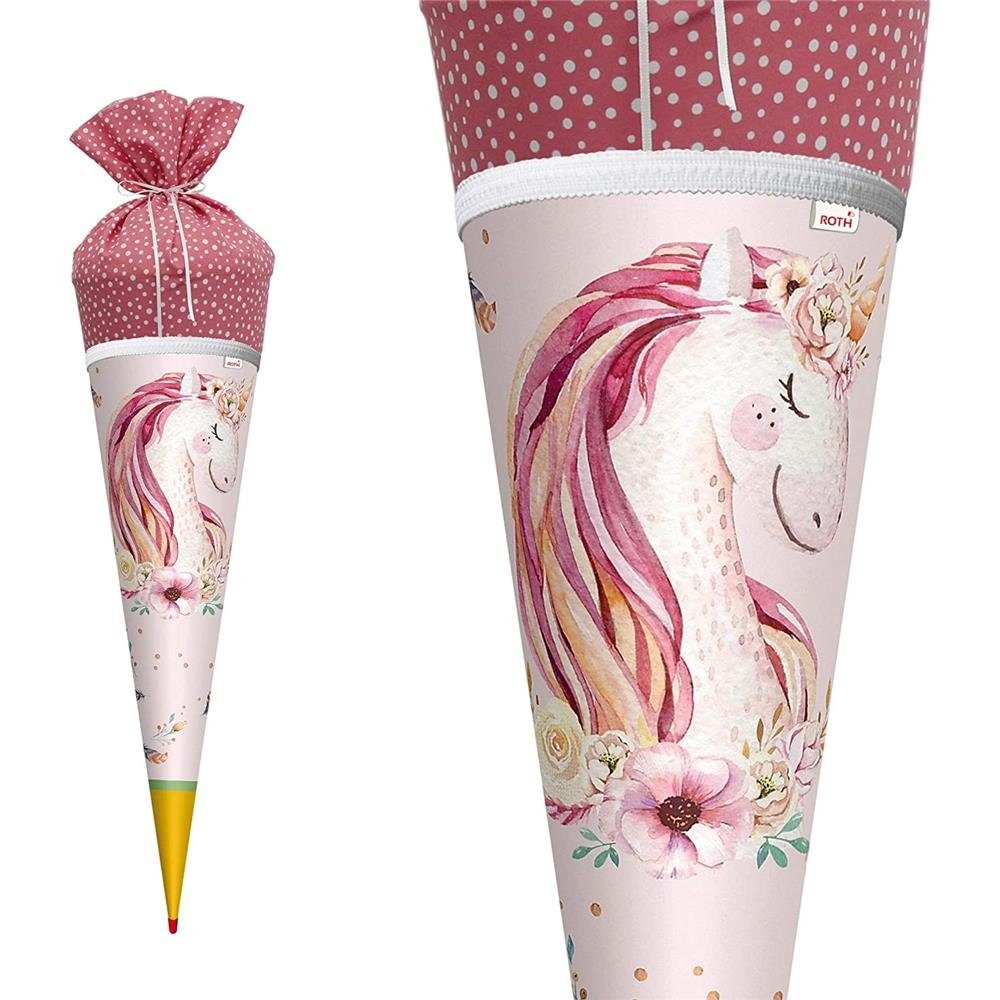 Roth Schultüte Lieblingsstück Einhornträume, 70 cm, rund, mit Stoffverschluss, Spitze – Bild 4 von 5