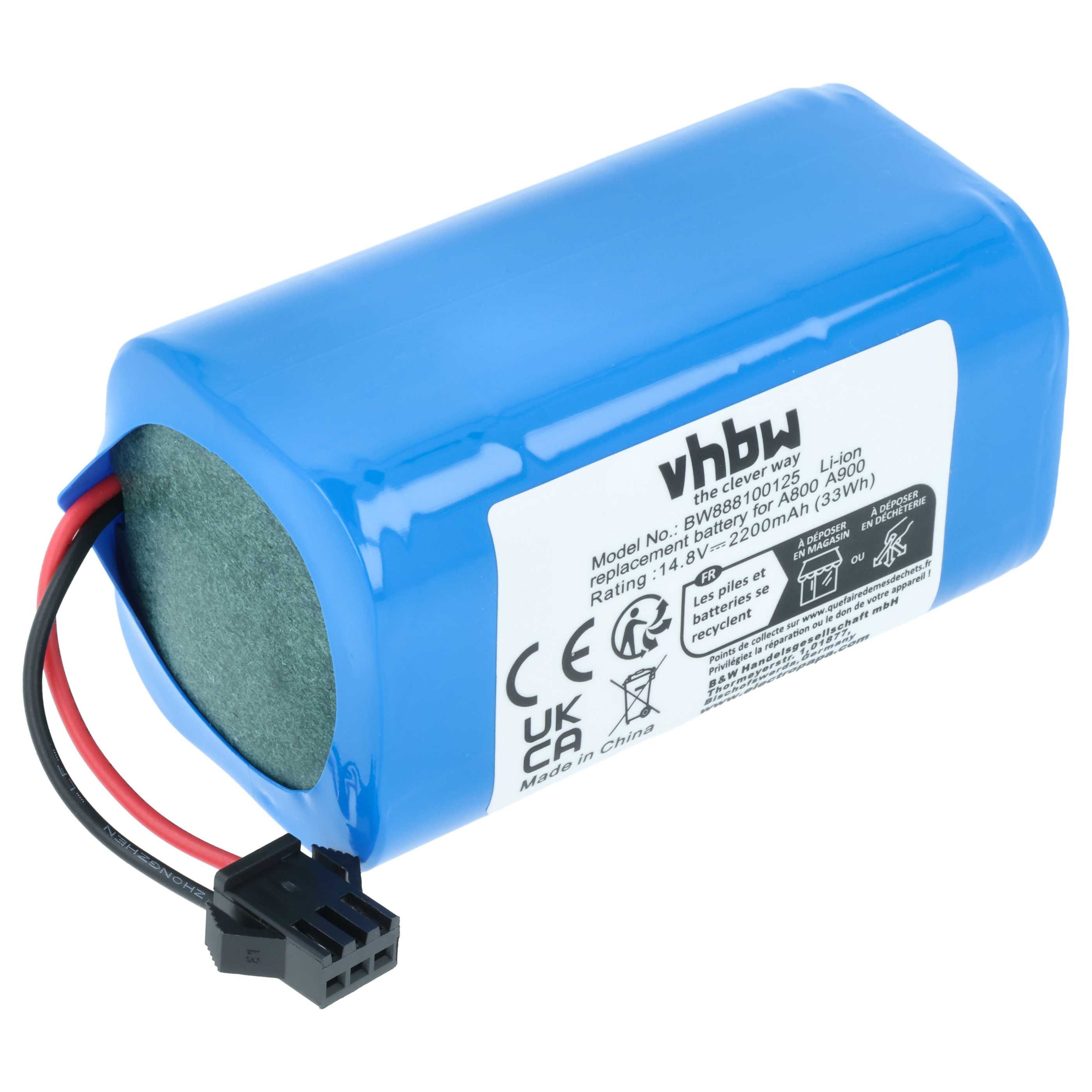 vhbw Akku passend für Eufy RoboVac G30 Edge, 30C Max, 35 C, G10 Hybrid, Staubsauger-Akku Akku Li-Ion 2200 mAh (14,8 V, 1 St), Leistungsfähiger Austausch-Akku für Ihren Saugroboter