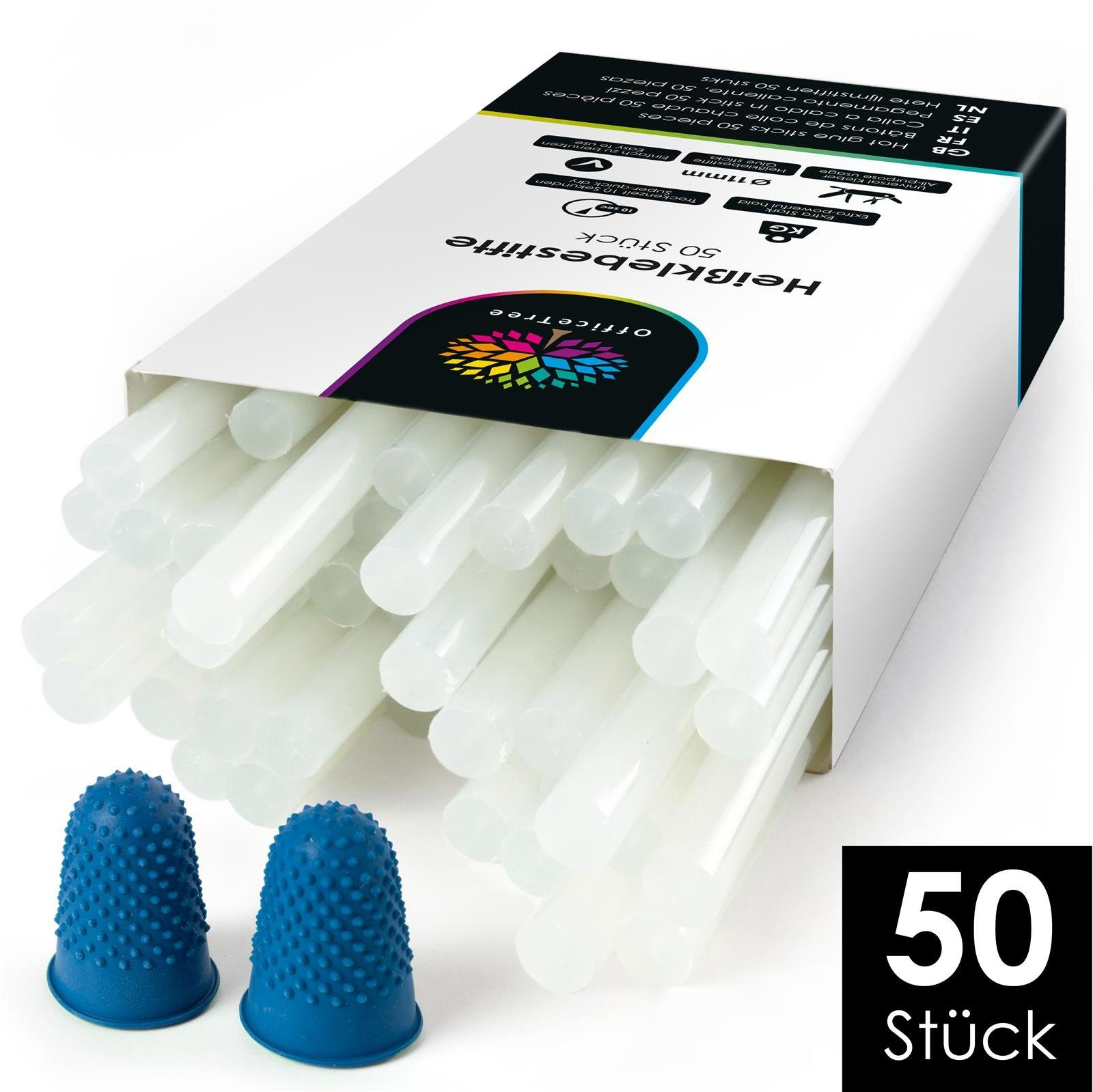 OfficeTree Heißklebestift OfficeTree 50 Heißklebe-Stifte 11mm x 200mm, (50er Set), Extra Power Klebstoff für gängige Heißklebepistolen