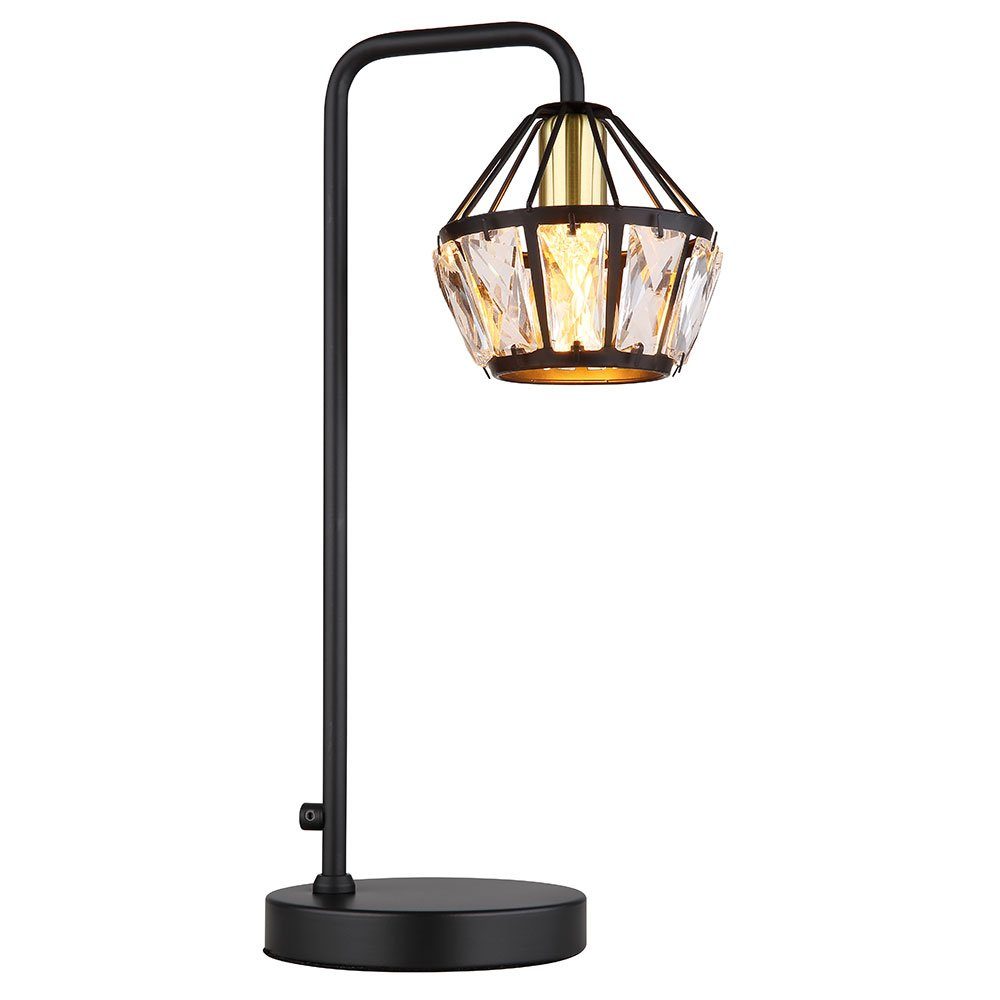 GLOBO LIGHTING Tischleuchte, Leuchtmittel nicht inklusive, Tischlampe rauch Leseleuchte Lampe Tischleuchte Glaskugel H 43 cm