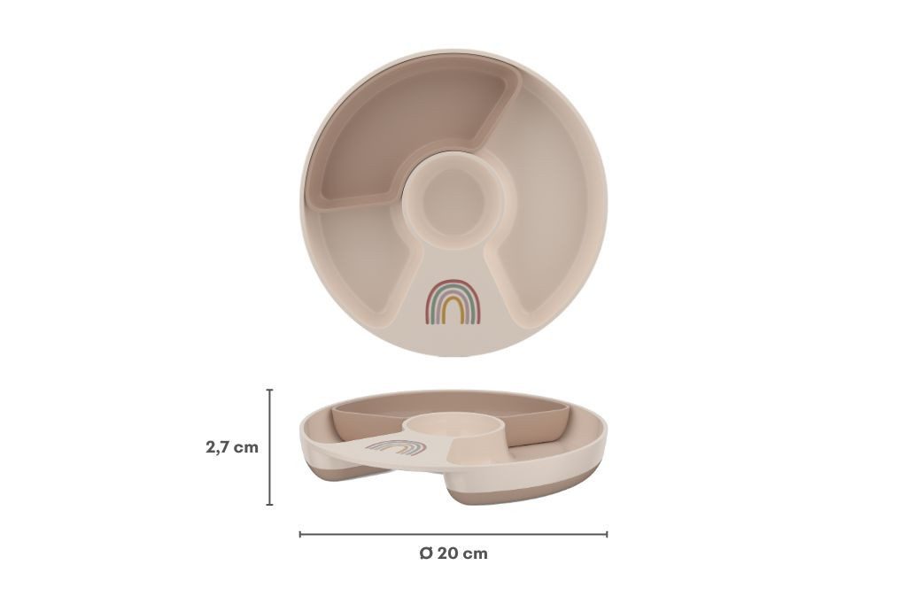 Mepal Kinderbesteck Mepal Mio Kinderteller mit Unterteilung - Sunshine & Rainbow