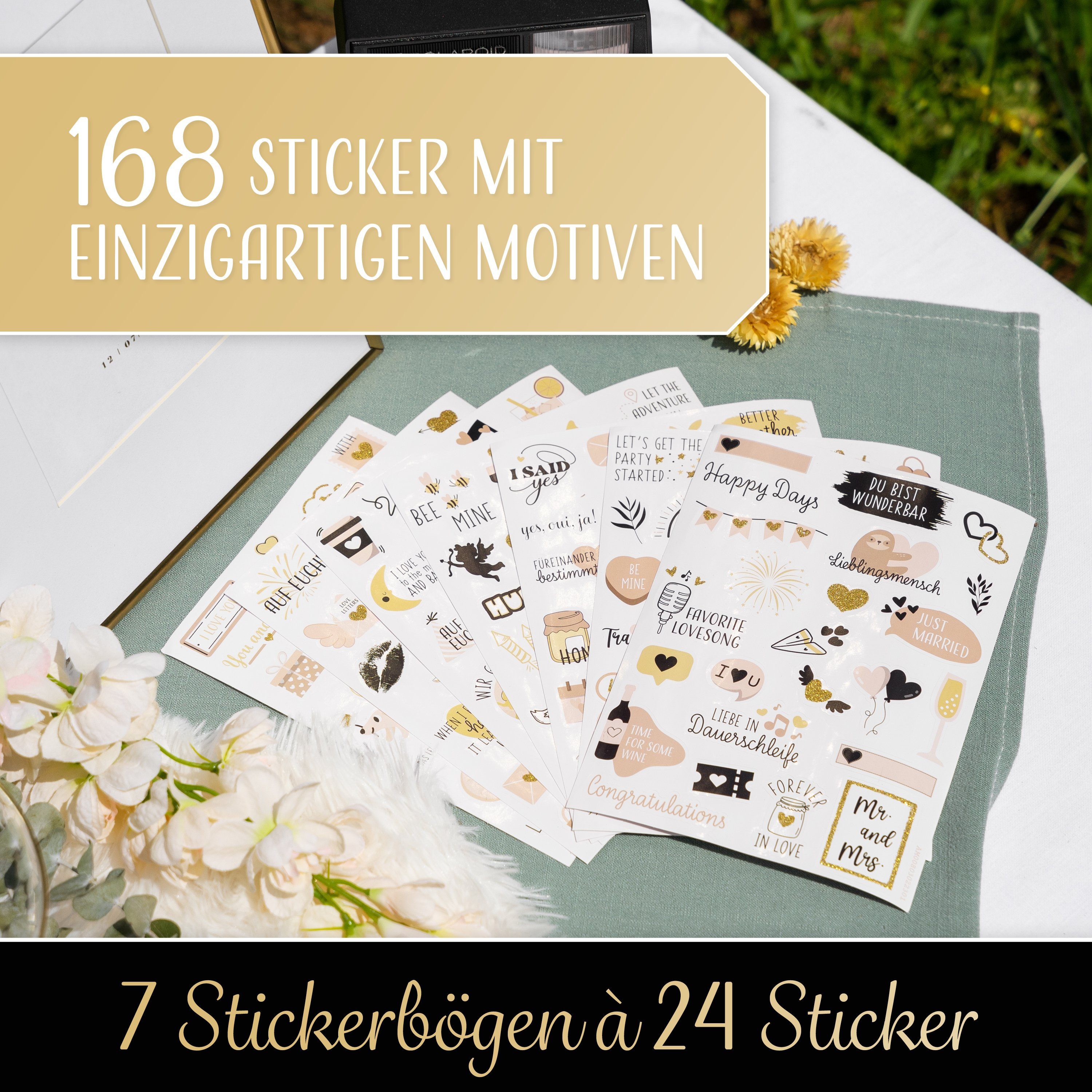 Amari Hochzeitskarte AMARI ® Sticker Hochzeit [168 Motive] - Veredelte Hochzeit Aufkleber