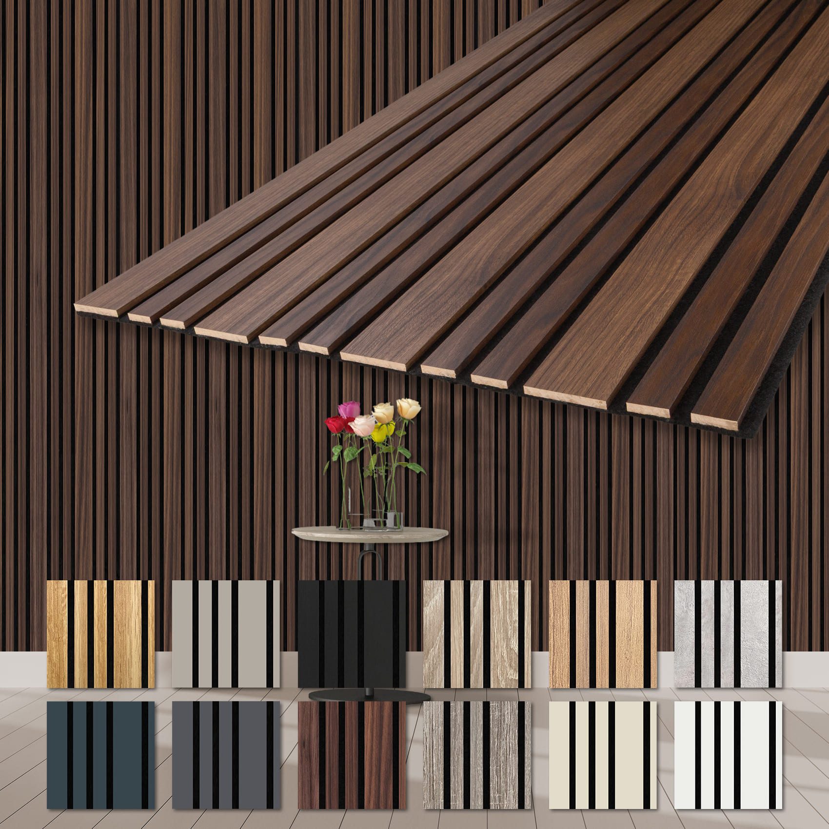 Hexim Wandpaneel, (Akustikpaneele 278x60cm Holz Mila - flexible Holzpaneele günstig online kaufen