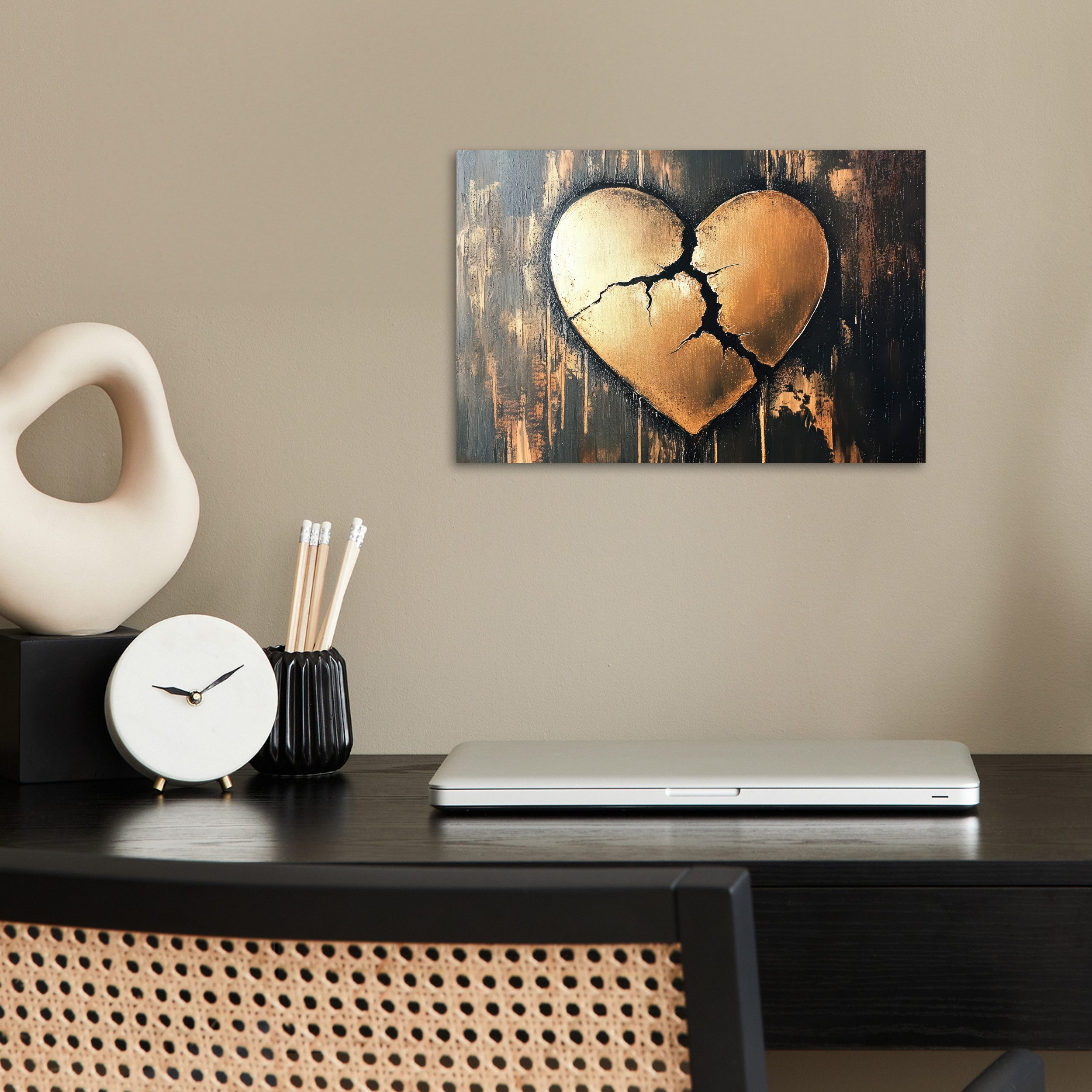MuchoWow Poster Gebrochenes Herz - Gold günstig online kaufen
