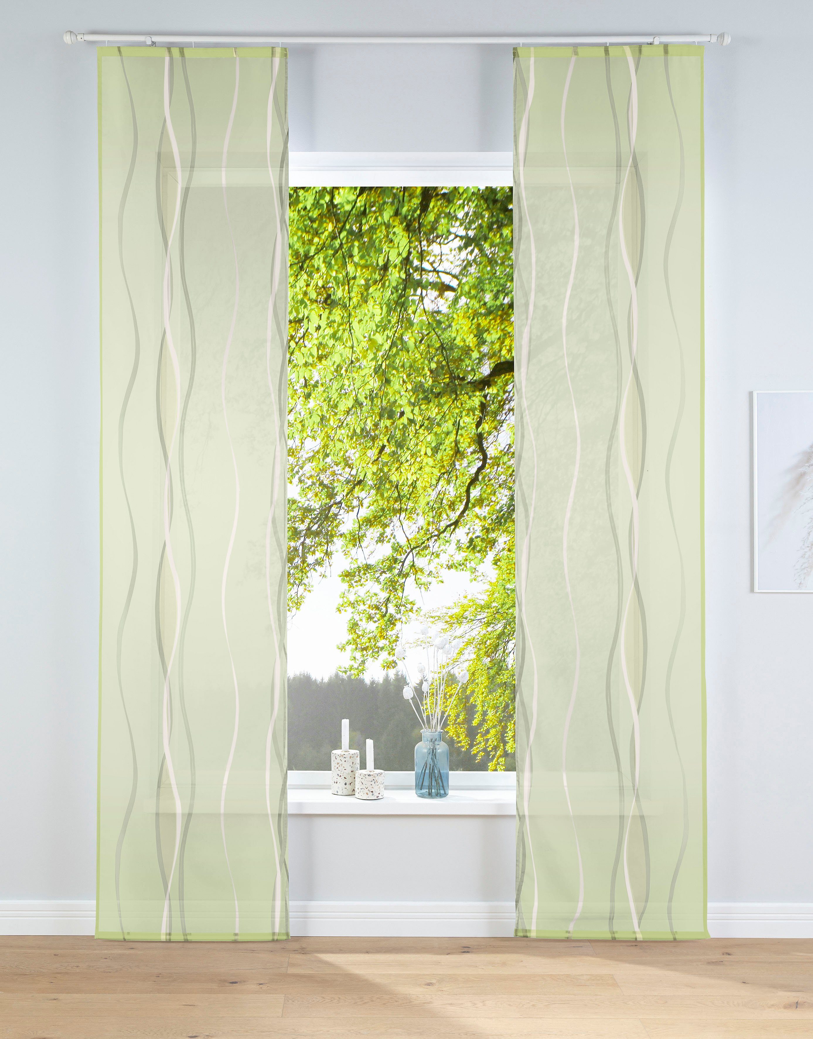 my home Schiebegardine Dimona (2 St), Klettschiene, transparent, Voile, 2-e günstig online kaufen