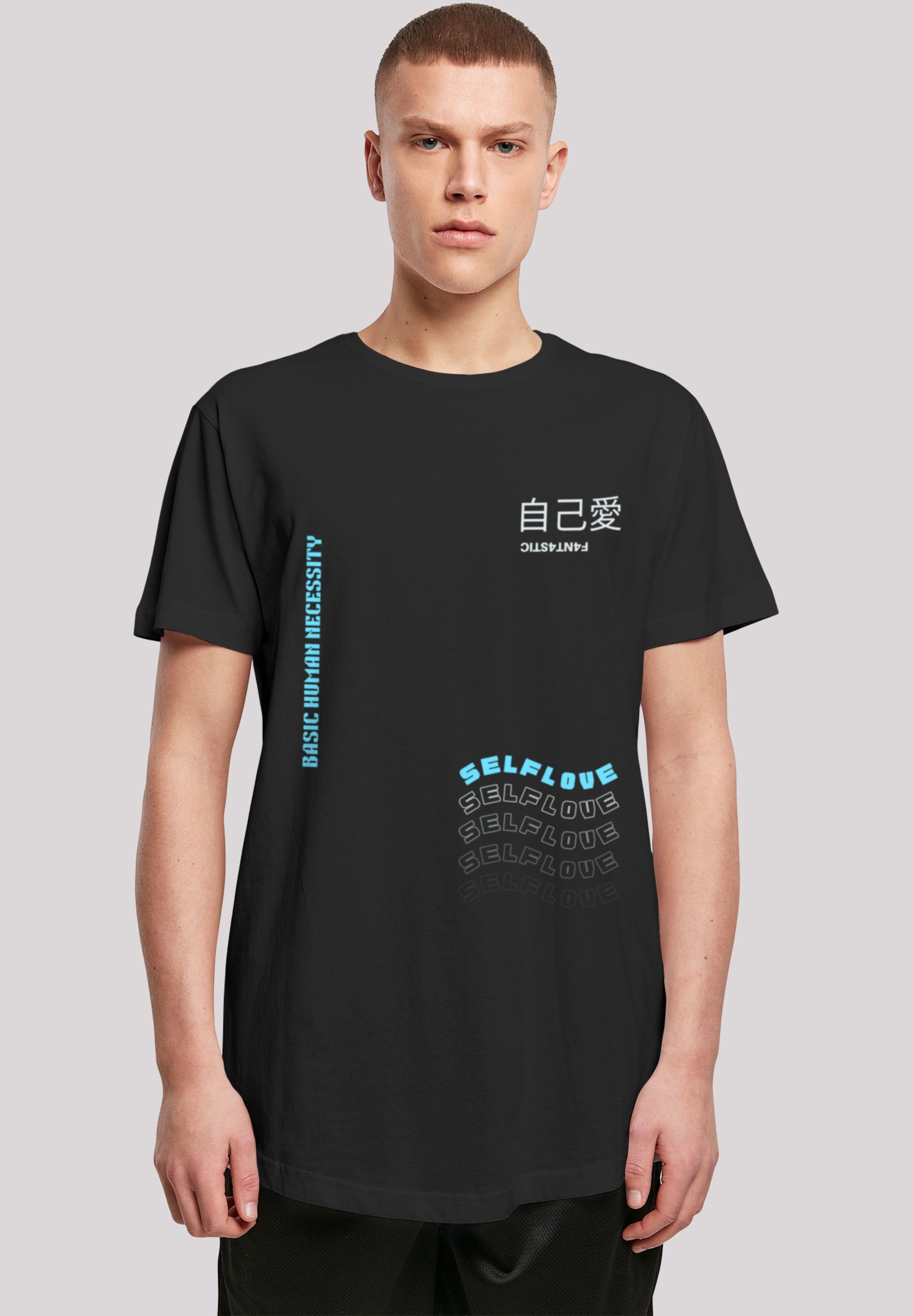 Self LONG T-Shirt F4NT4STIC Love Print TEE schwarz