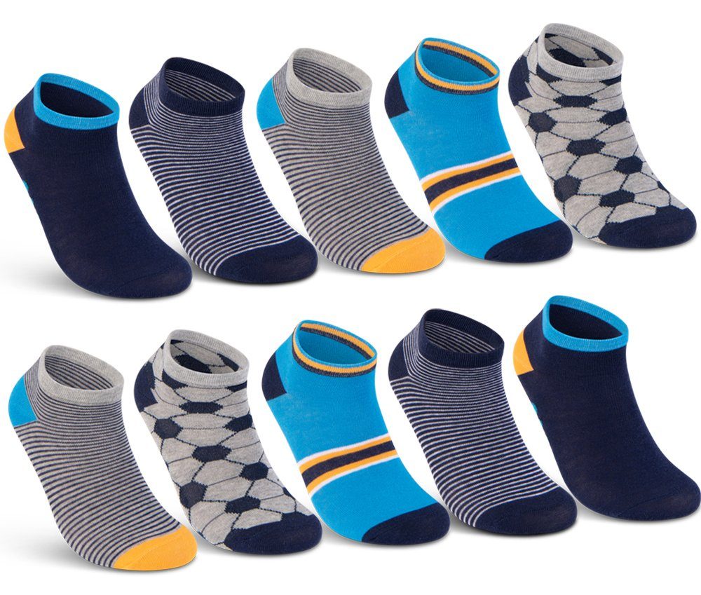 10 WP Kindersocken sockenkauf24 Jungen & 35-38) Sneakersocken (56550, Kinder Paar Sneaker Mädchen Baumwolle Socken