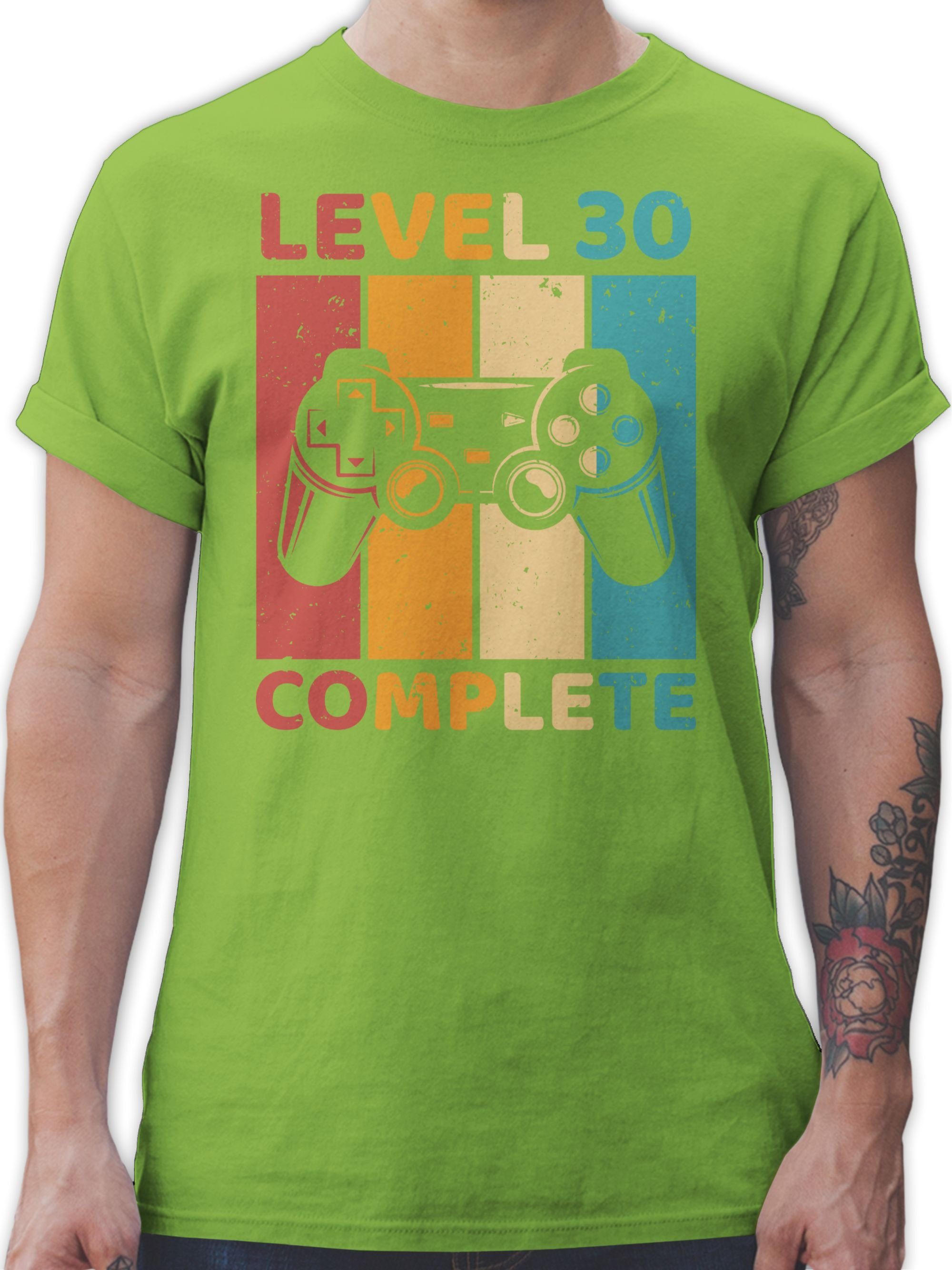 Complete Level 30 Dreizig Completed Shirtracer Unlocked 30. Geburtstag T-Shirt 03 Zocker - Freigeschalten Hellgrün -