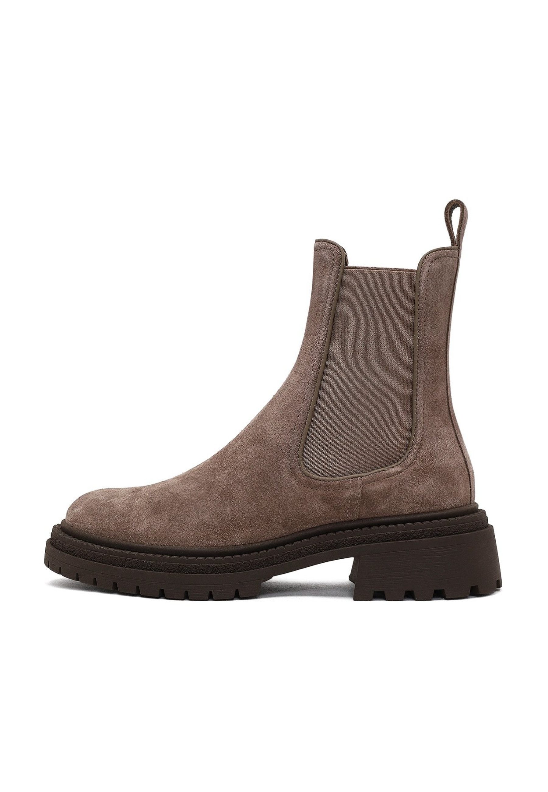 Derimod Chelsea-Stiefel aus Veloursleder Chelseaboots Lederfutter, Absatz 3 cm