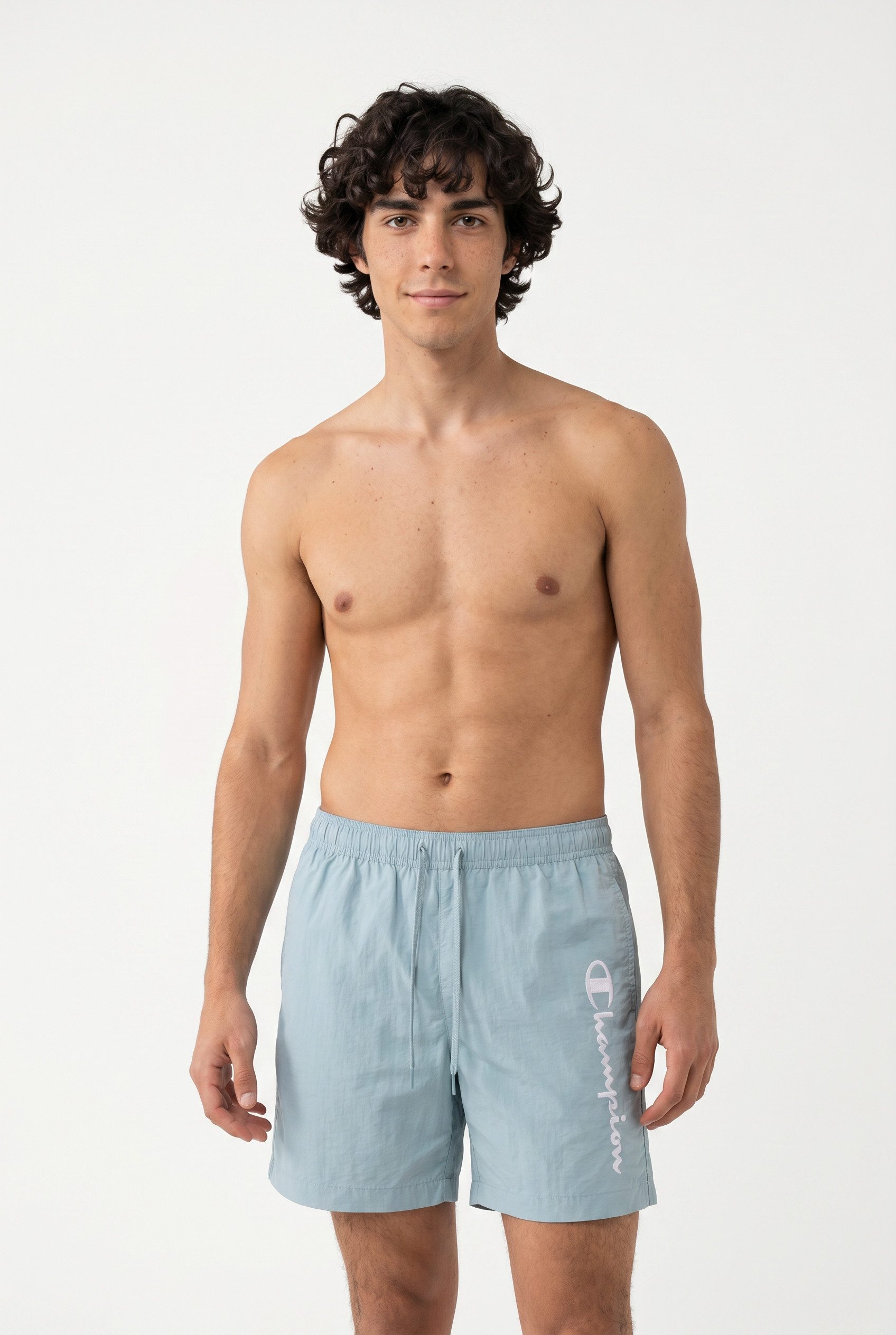 Champion Badeshorts Beachshort Standard Fit mit Logostickerei, unifarben, pflegeleicht, schnell trocknend