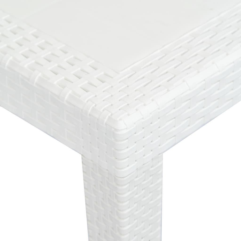 Weiß x cm x 90 72 furnicato Kunststoff Rattan-Optik 150 Gartentisch