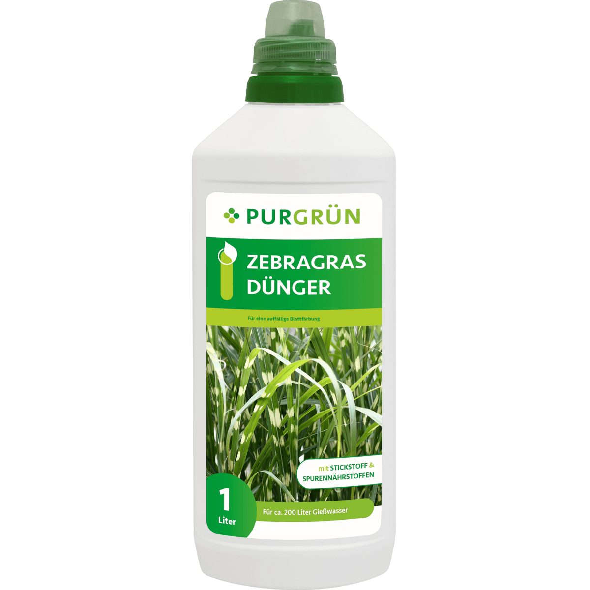 Gartendünger Purgrün Zebragras Dünger, NPK 10+4+6, für intensive Blattfarbe, 1L