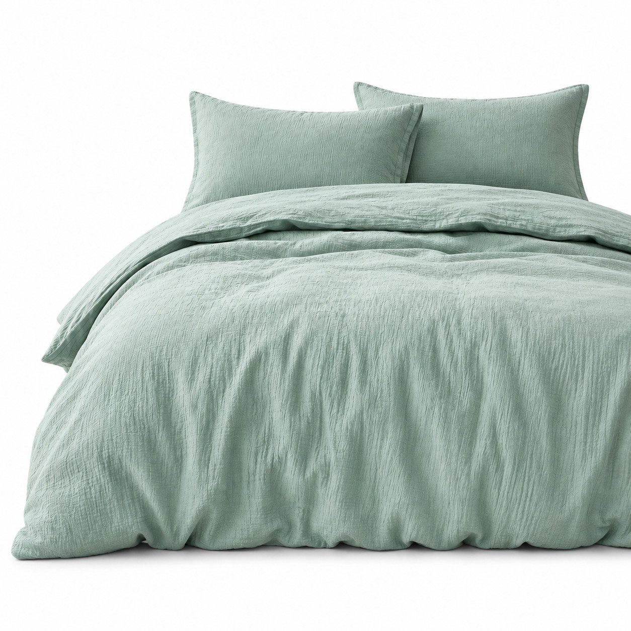 soma Bettwäsche Musselin Set 135x200 + 80x80 cm Matcha Grün Baumwolle, Baumwolle, 2 teilig, 100% Baumwolle, weiche Musselin-Struktur, pflegeleicht