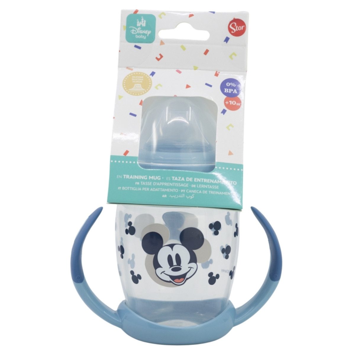 Disney Mickey Mouse Trinkflasche Trinklernbecher 270 ml – Kinderbecher mit weichem Silikonaufsatz
