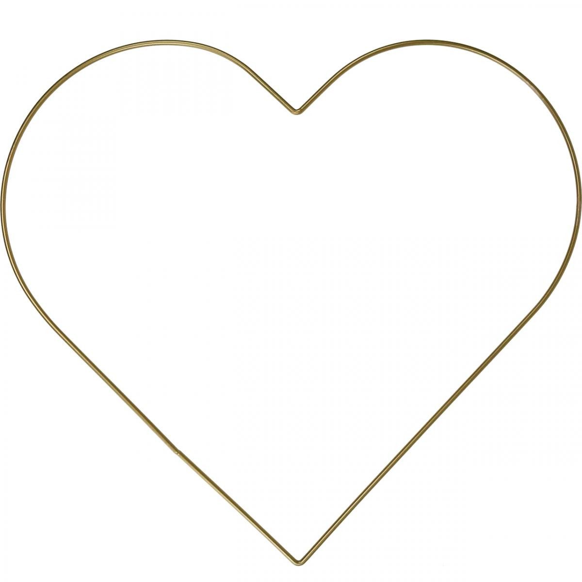 Florists Products Gartenfigur Metall Herz Deko Gold 32,5cm, 4 Stück Hängedeko Hochzeit