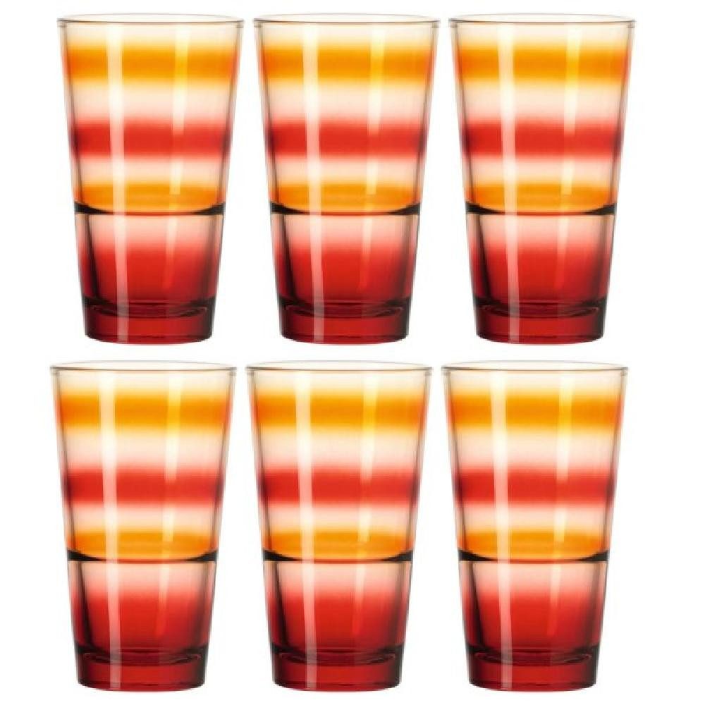 LEONARDO Cocktailglas Leonardo Trinkglas Becher Event Rot Orange (6er-Set)