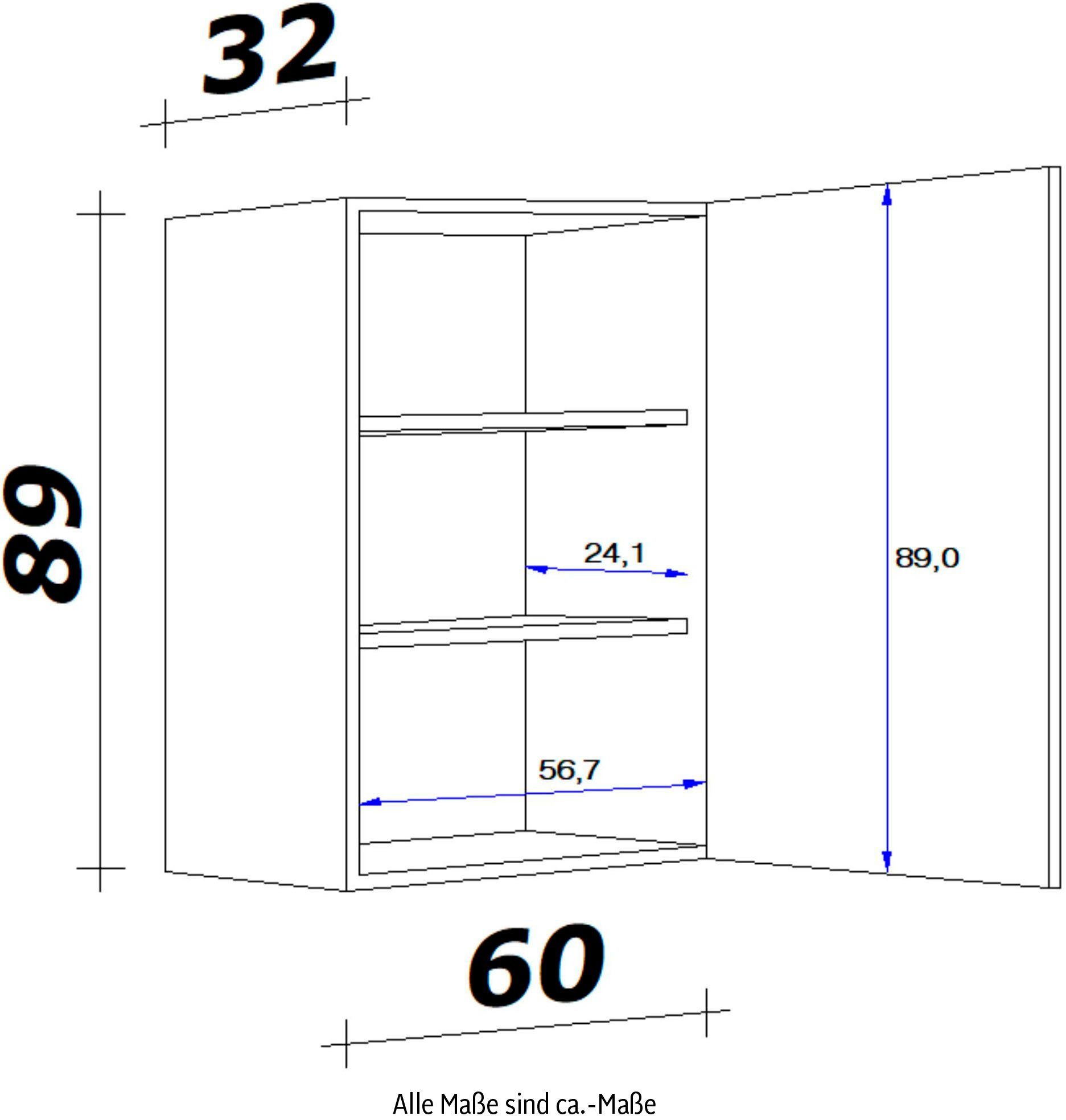 (B Flex-Well x 89 T) 32 Portland H Hängeschrank cm x 60 x x