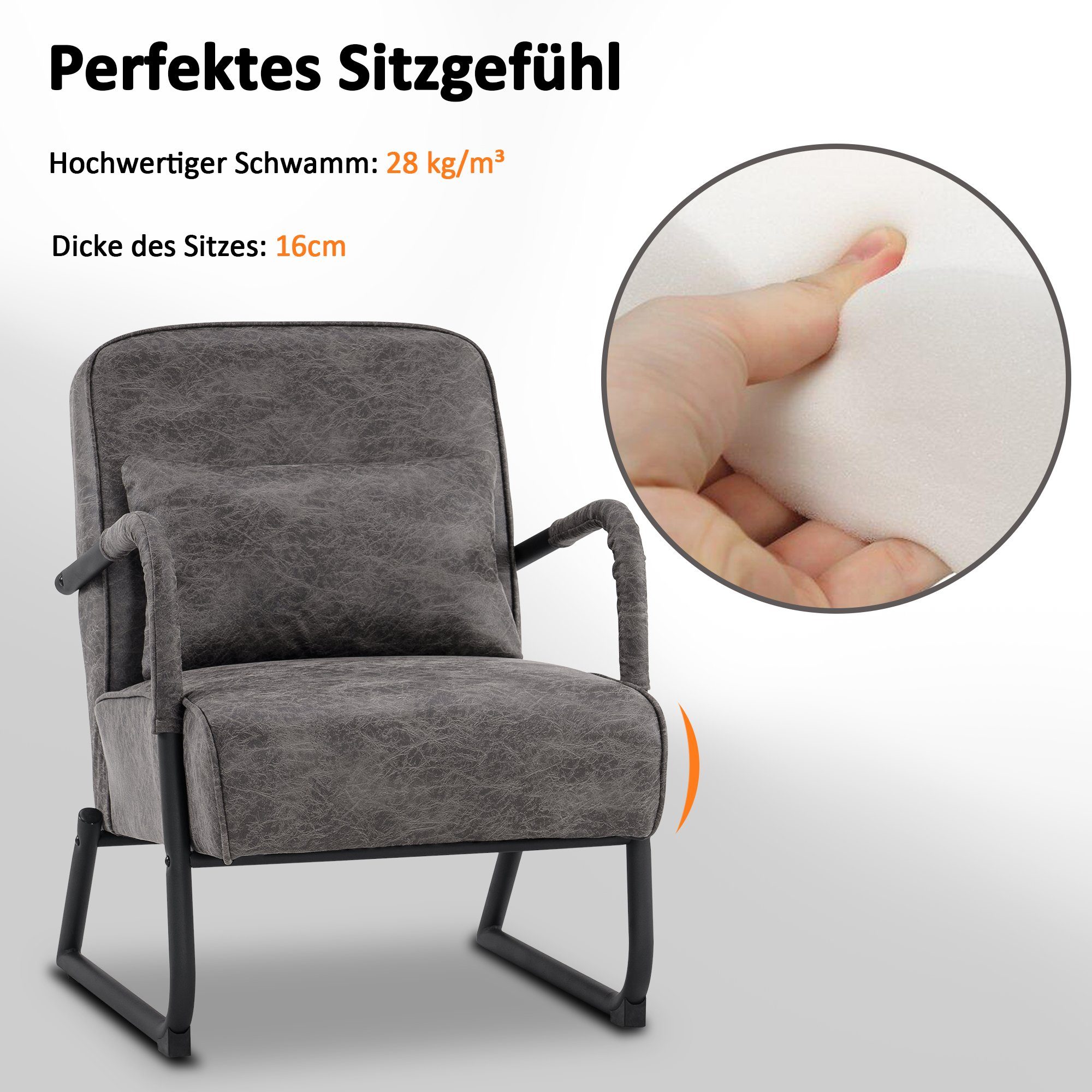 MCombo Relaxsessel MCombo Sessel mit/ohne Hocker, Retro mit Kissen, Mikrofaser, 4742, Mikrofaserstoff