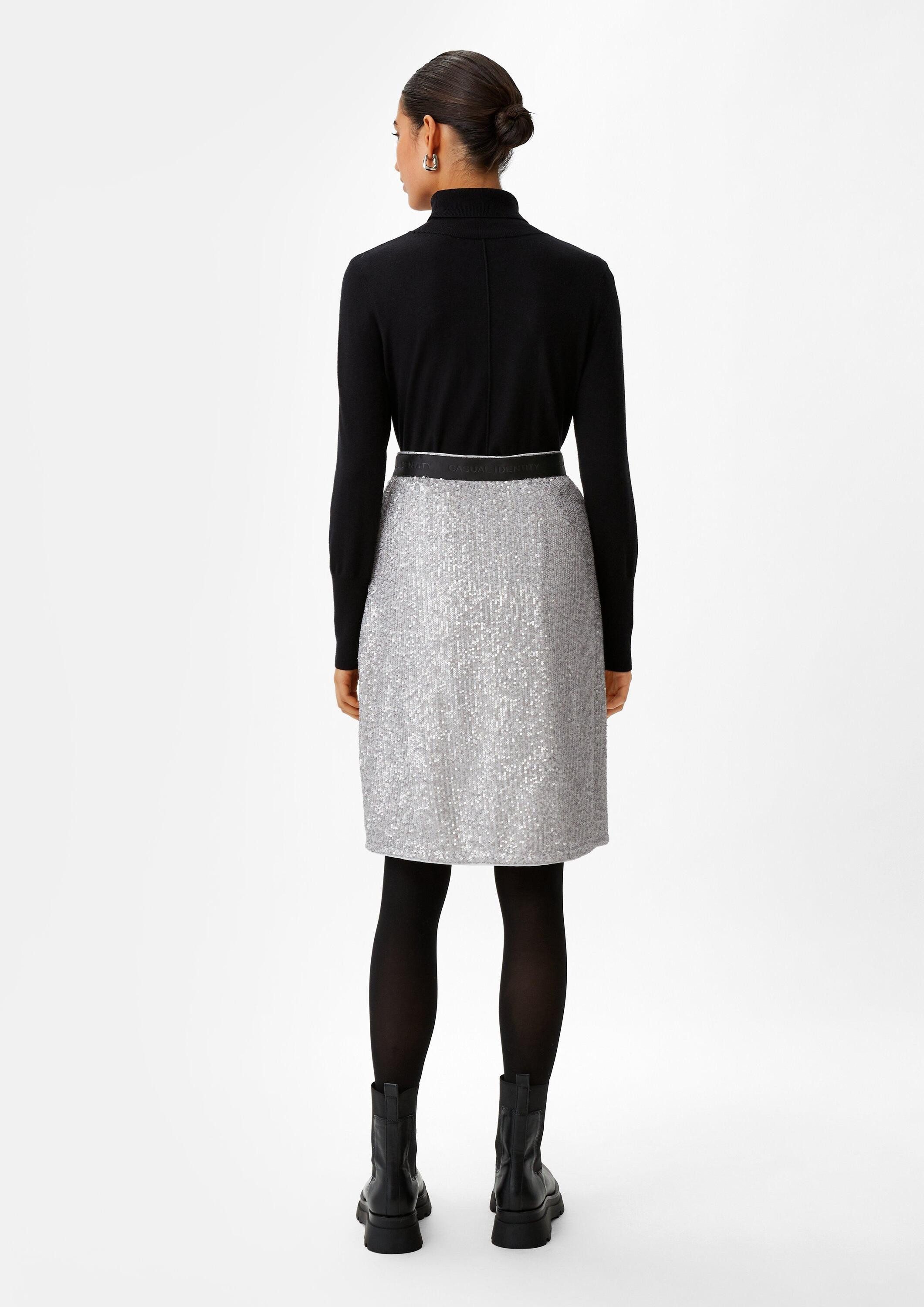 comma Minirock Rock Chiffon-Rock mit Pailletten