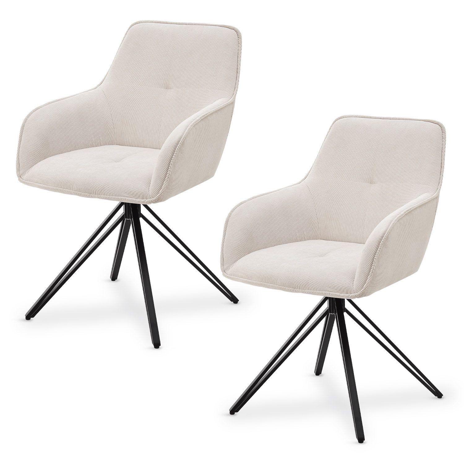Juskys Esszimmerstuhl Clyde, 2er Set, Stoff günstig online kaufen