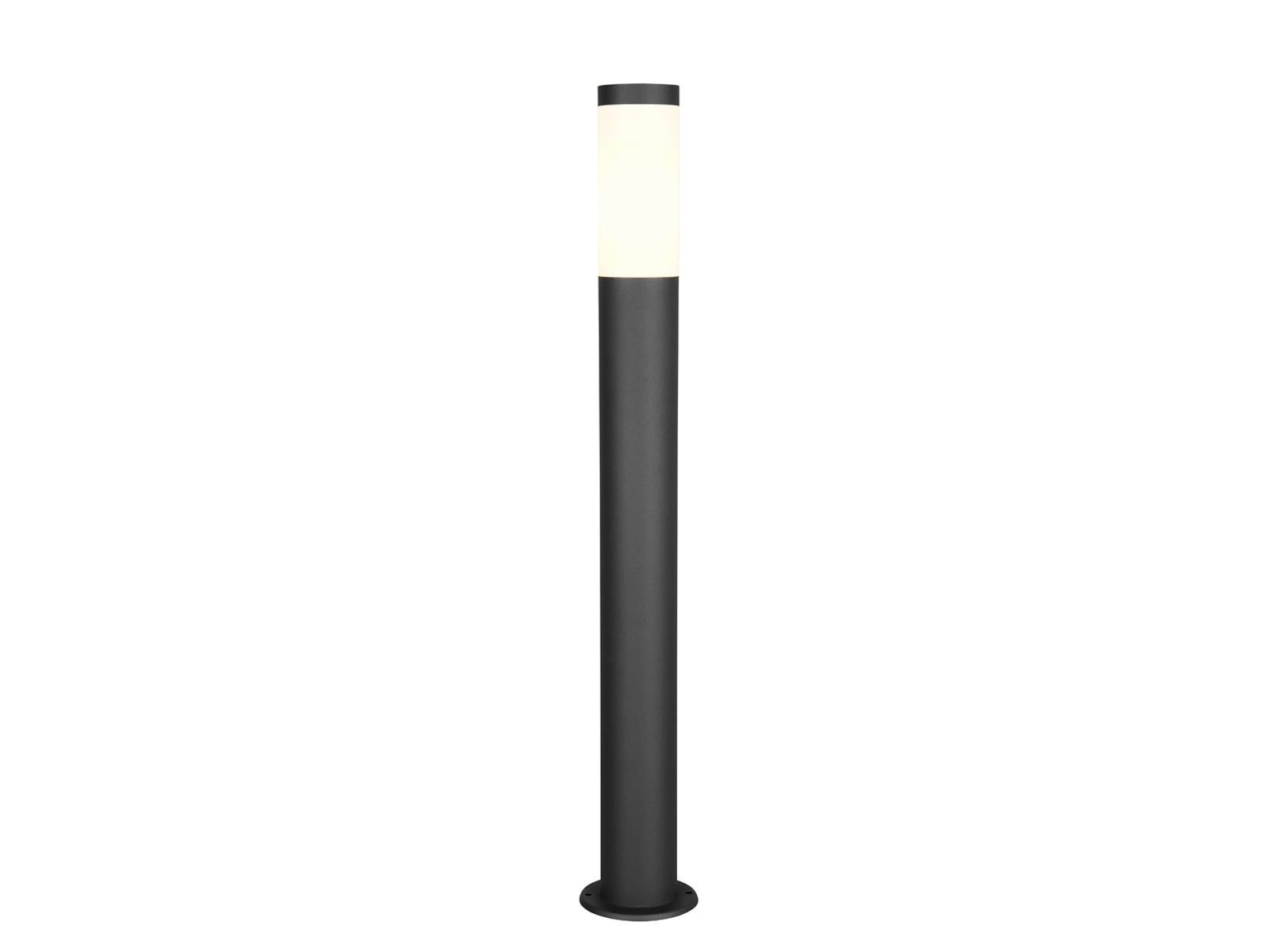 TRIO Leuchten LED Pollerleuchte aus Edelstahl Schwarz, Höhe 80cm, LED wechselbar, warmweiß, Wegbeleuchtung Garten-beleuchtung Gartenlampen Strom Gartenlaterne