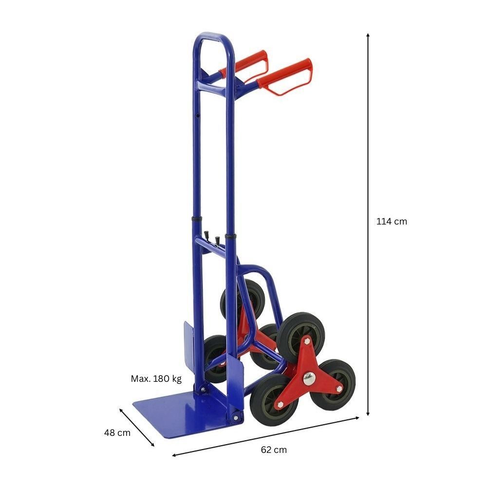 Thumbnail - PROREGAL® Sackkarre Ergonomiche Teleskop-Treppensackkarre HxBxT 114x48x62cm, Last 180kg, (Traglast 180kg)