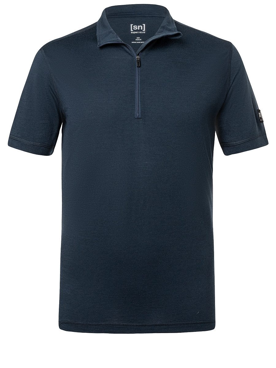 SUPER.NATURAL Funktionsshirt für Herren, Merino TUNDRA175 ZIP 1/4 SS sportlich, casual, atmungsaktiv