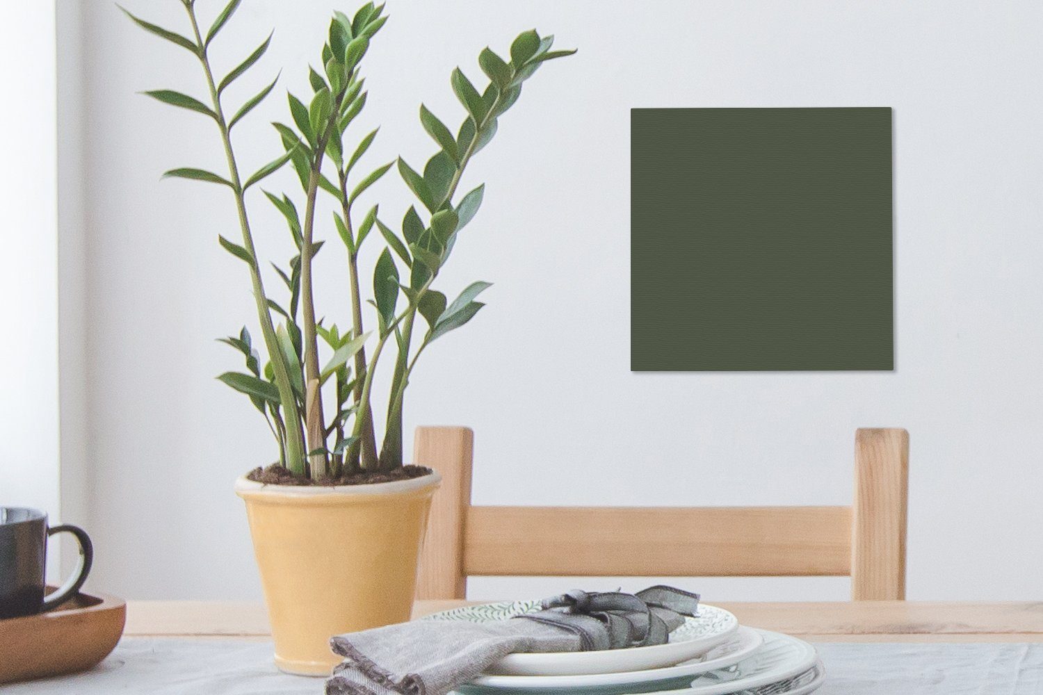 Grün Leinwand - St), Farbe (1 Wohnzimmer Leinwandbild Fest - - Grün OneMillionCanvasses® Olive Schlafzimmer - - für Olivgrün, bunt Bilder
