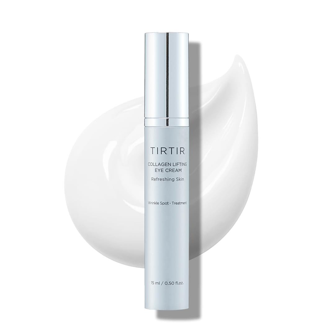 TIRTIR Anti-Aging-Augencreme Collagen Lifting Eye Cream 15 ml – straffende Augencreme mit, pflanzlichem Kollagenkomplex, Peptiden & Niacinamid, kühlender Metall-Applikator – für empfindliche Augenpartie