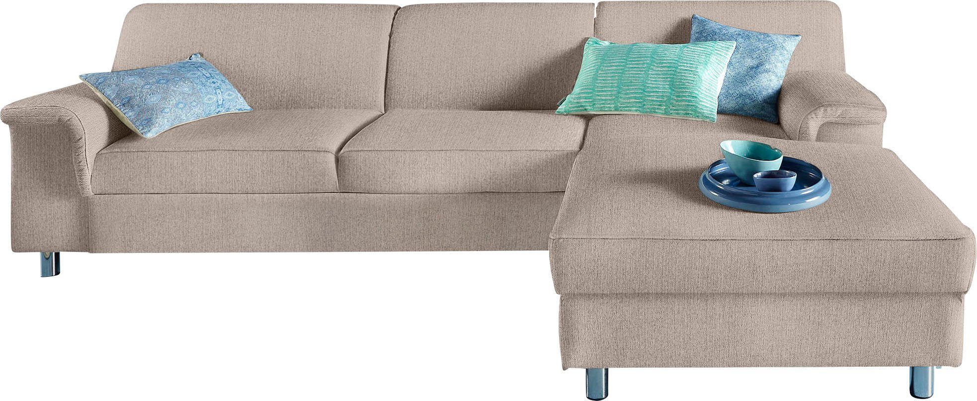 INOSIGN Ecksofa "Jamie, modern und elegant, Fußhöhe 9cm, L-Form,", wahlweis günstig online kaufen