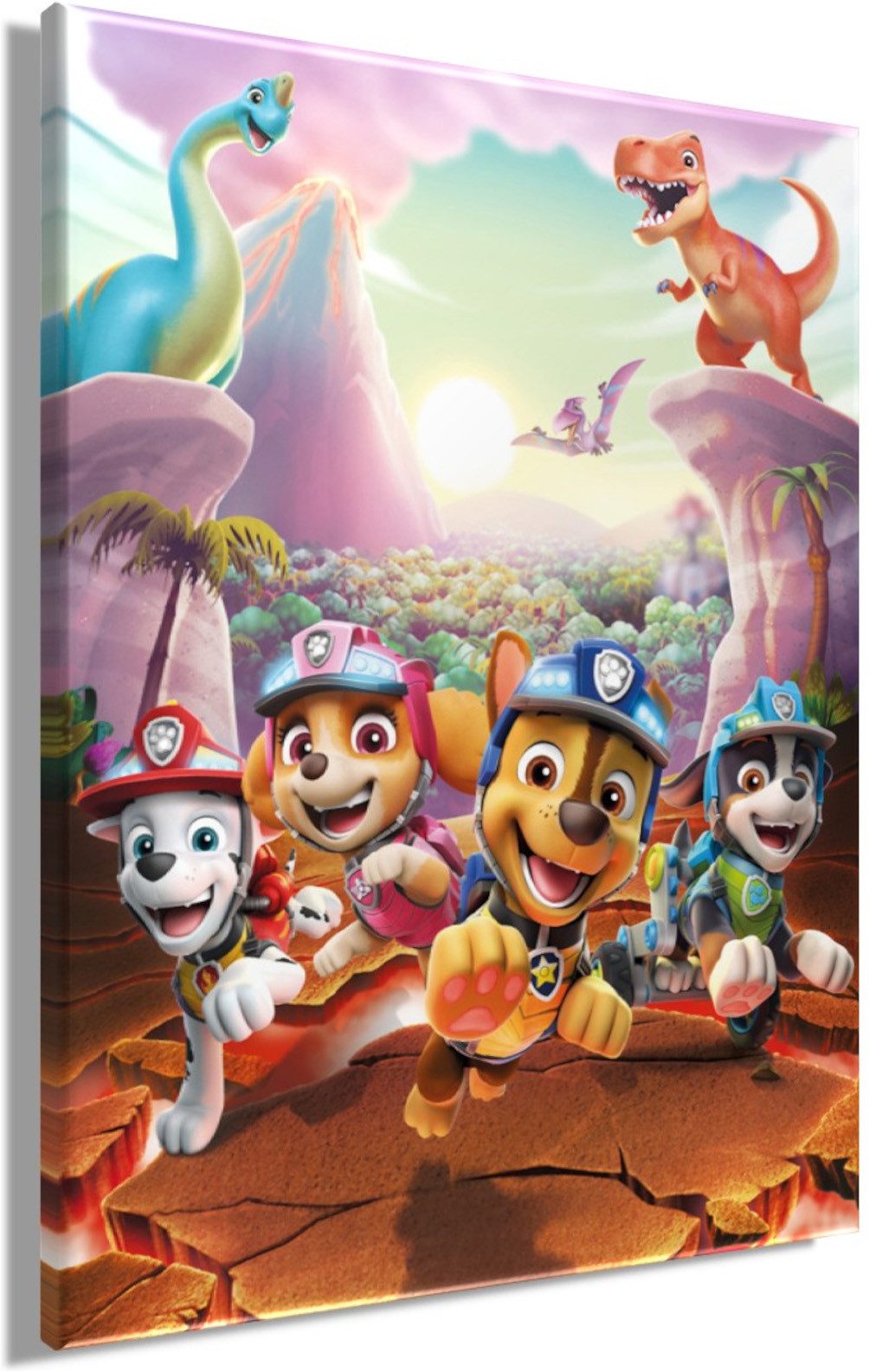 Bönninghoff Leinwandbild Wandbild DINO RESCUE PAW PATROL 46x61 cm – Leinwandbild Keilrahmen, Cartoon, Dinosaurier, Hunde, Kinder, Paw Patrol, Serien, Tiere (1 S – Bild 3 von 5