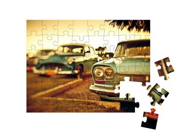 puzzleYOU Puzzle Oldtimer in Kuba, Aufnahme mit Tilt-Shift, 48 Puzzleteile, puzzleYOU-Kollektionen Kuba, Mittelamerika