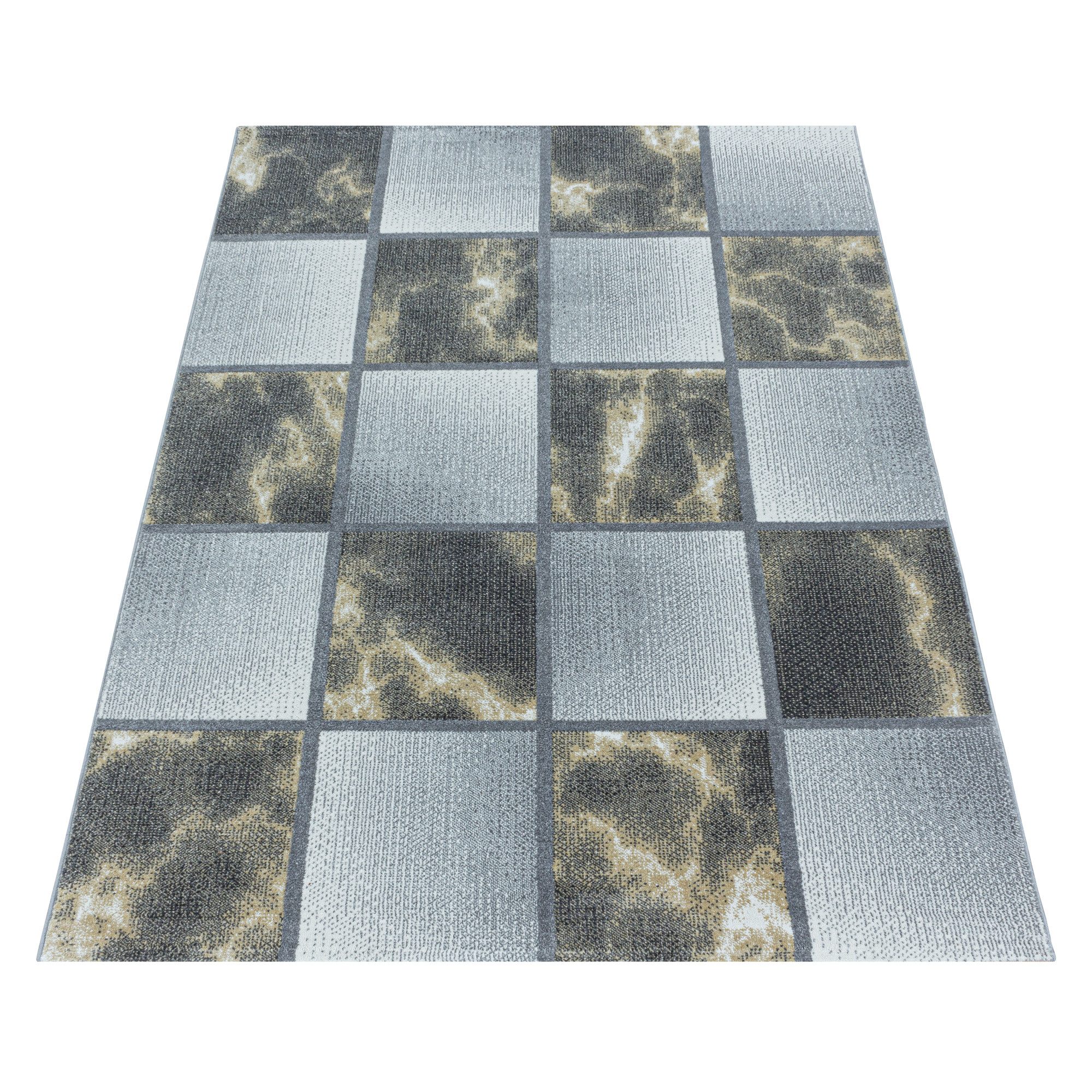Carpettex Frisé-Teppich Kariert Design, Läufer, Höhe: günstig online kaufen