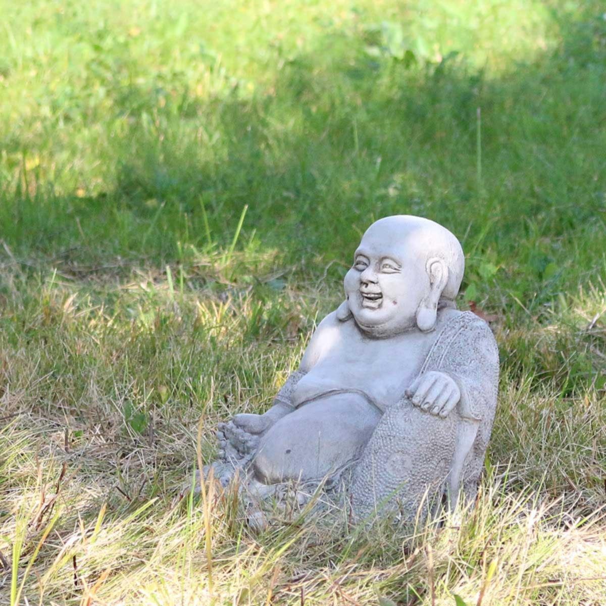 Gewand (Stück) cm, ca. 440s reich mit 440s Buddha H Gartenfigur verziertem lachender 26