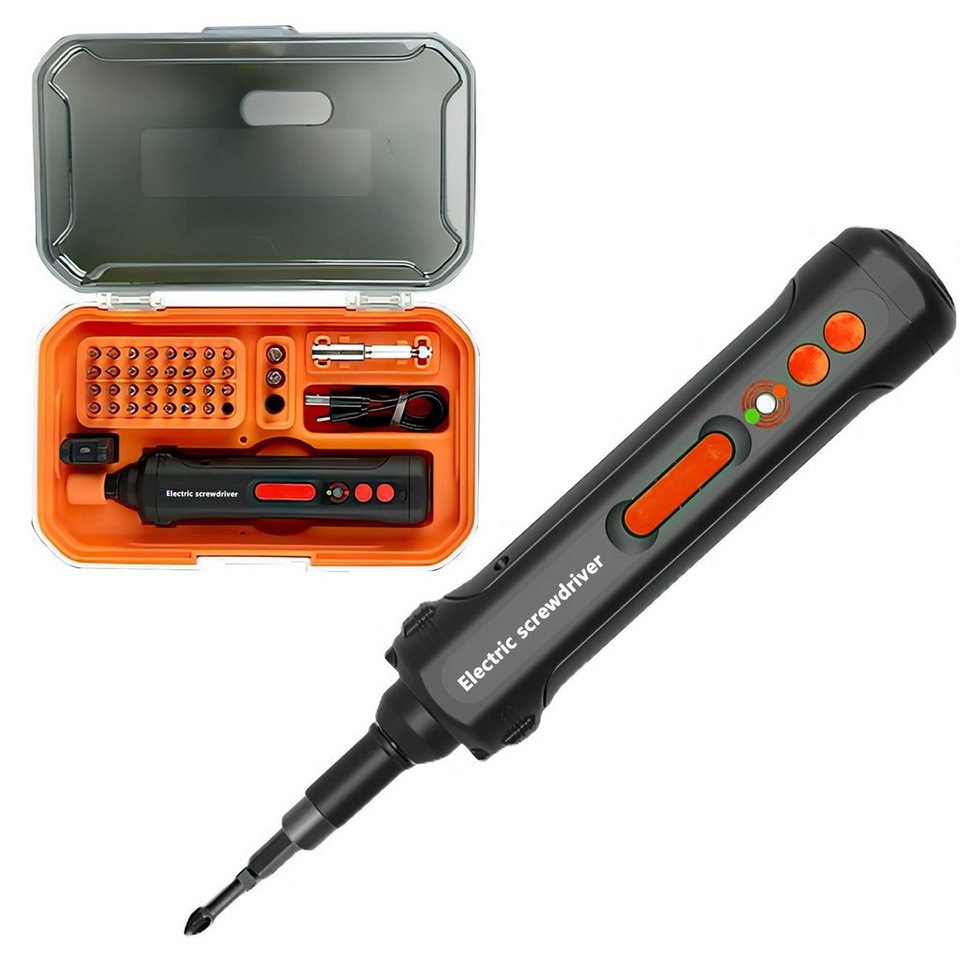 JOEAIS Akku-Schraubendreher Akkuschrauber Elektrischer 37in 1 Magnetische  Set 1500mAh, (37 Stücke Electric Screwdriver Automatischem Wiederaufladbar,  Haushalt Handwerkzeug Ratschenschraubendreher), 4V Type-C Aufladung  LED-Arbeitslicht Taschenlampe Mini