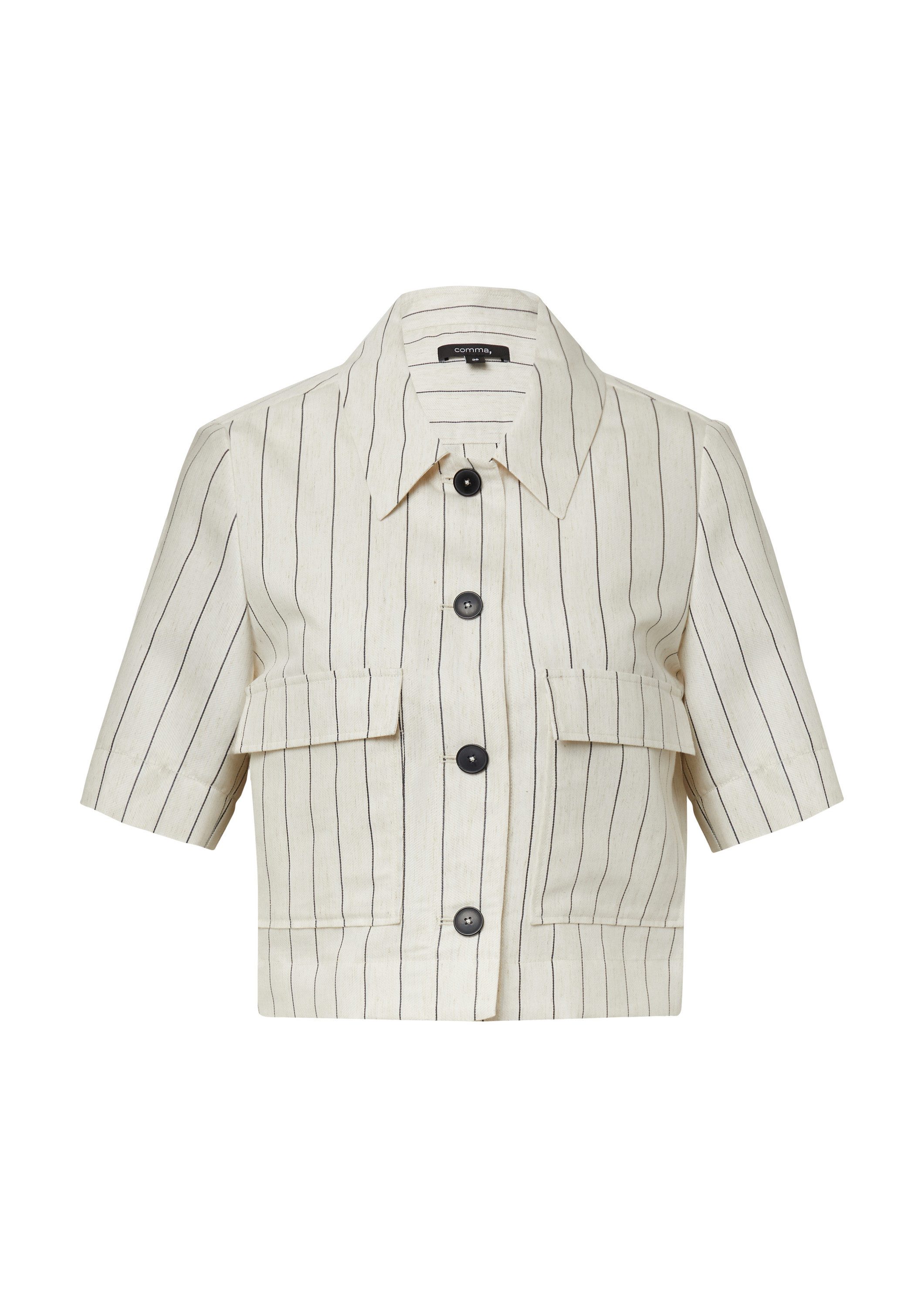 comma Hemdjacke Indoor-Jacke Kurzärmeliges Leinenmix-Overshirt im Boxy Fit günstig online kaufen