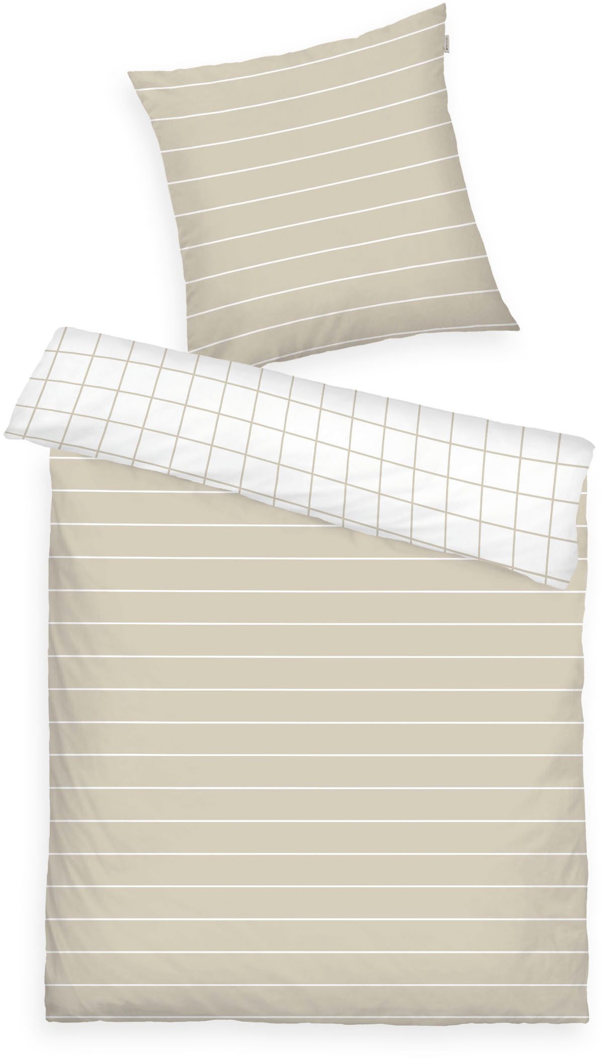 TOM TAILOR HOME Bettwäsche CHECK AND STRIPES in Gr. 135x200cm oder 155x220cm, Renforcé, 2 teilig, new bedroom, gewebtes Label – Bild 2 von 5