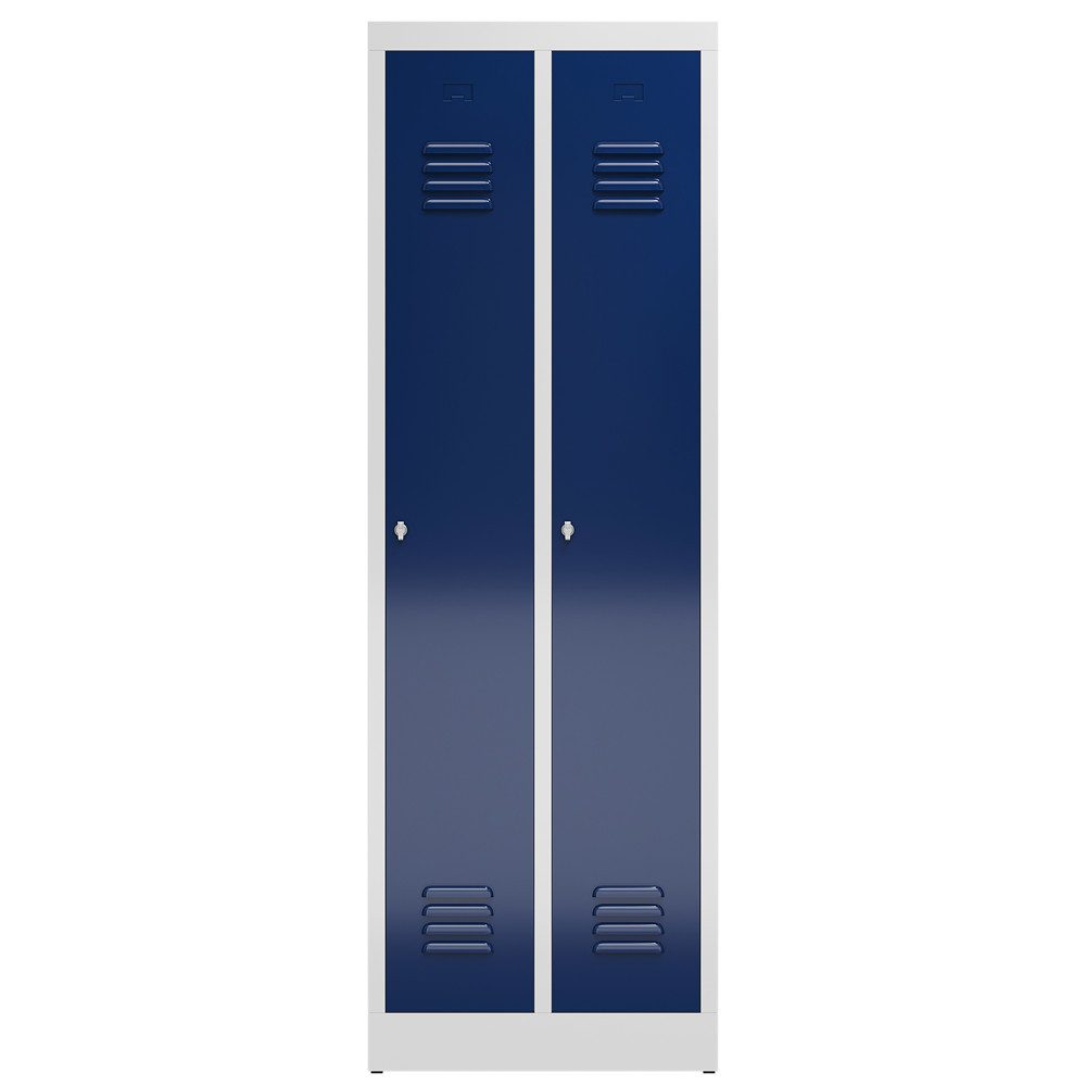 Steelboxx Spind mit 2 Abteilen Kleiderspind Spindschrank 180x59x50cm (1-St) Komplett verschweißt und montiert keine Montage erforderlich